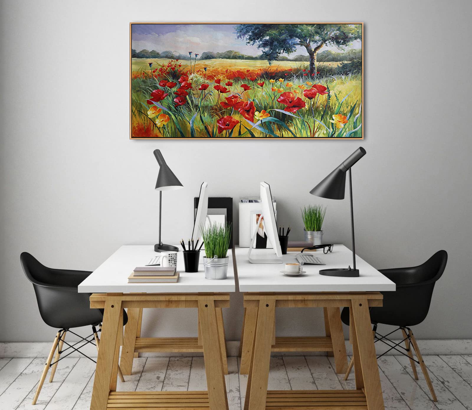 Wall Art For Living Room Wall Decor Large Wall Art Green Tree Red And Yellow Canvas Wall Art Bedroom Canvas Wall Art Framed Wall