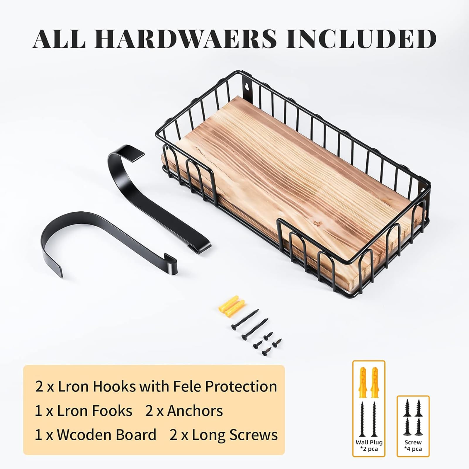 Tj.Moree Ironing Board Hanger Metal Wall Mount Iron And Ironing Board Holder, Laundry Room Decor And Storage With Large Storage