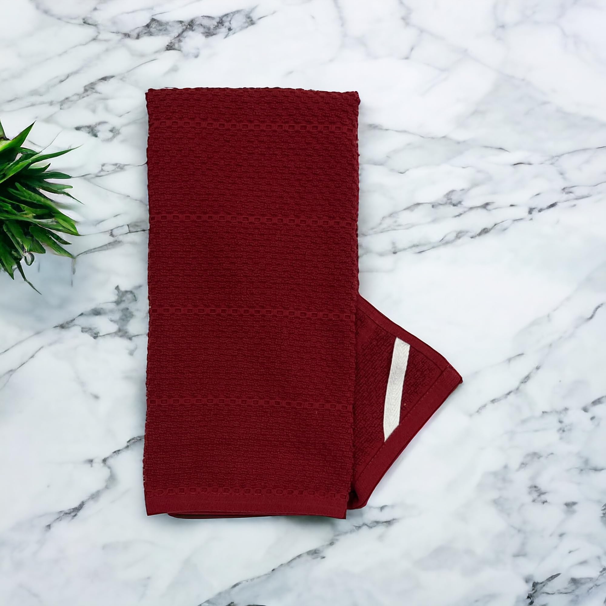 Maroon Dark Red Brick Red Kitchen Hand Dish Towels: Oversized 28'' X 18'',100% Cotton Cloth Soft Cleaning Drying Absorbent Textu