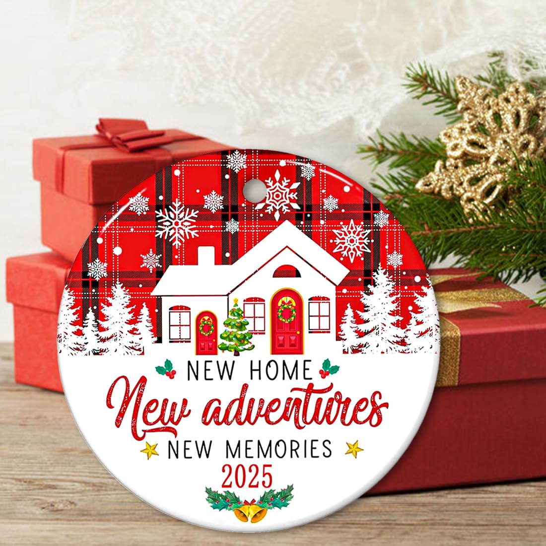 New Home Ornament 2025, House Warming Gifts New Home Christmas Ornament, Housewarming Gift for Homeowners, Couple, Women, First