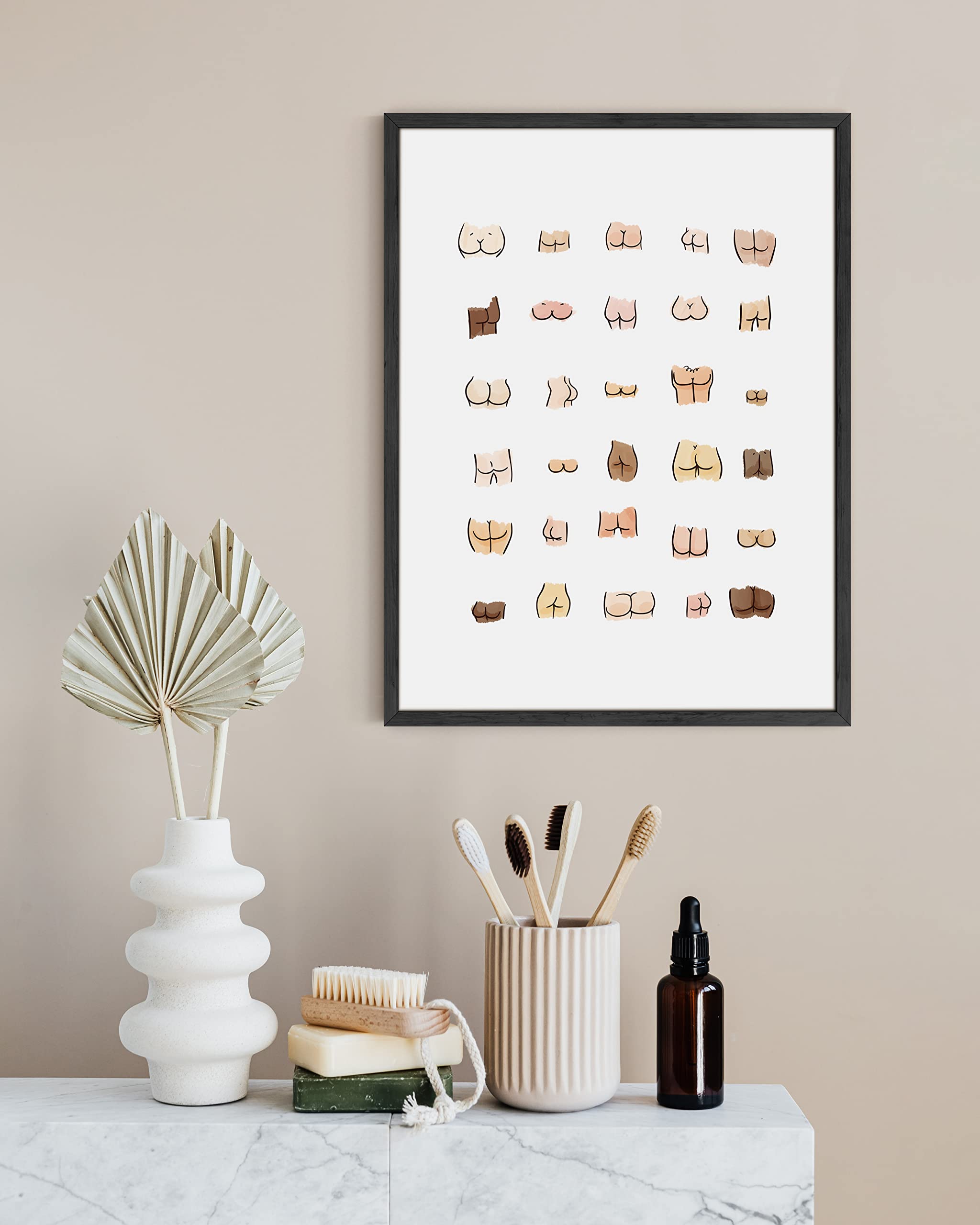 Haus And Hues Funny Bathroom Art Funny Bathroom Decor Butts Collage Cute Bathroom Decor Art Print Funny Bathroom Sign Funny Bath