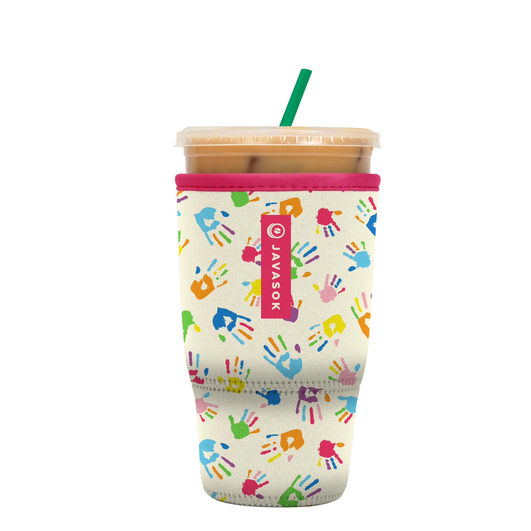 Sok It Java Sok Iced Coffee & Cold Soda Insulated Neoprene Cup Sleeve (Hand-Painted Treasures, Large: 30-32oz)