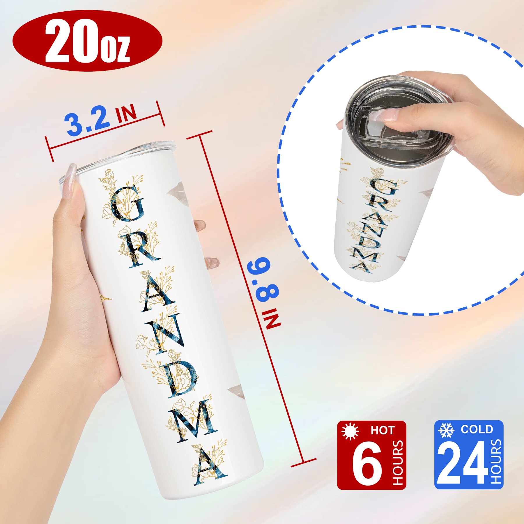 Gifts For Grandma Grandmother Grammy Birthday Mother'S Day&Christmas Gift From Grandson Granddaughter - Stainless Steel Tumbler