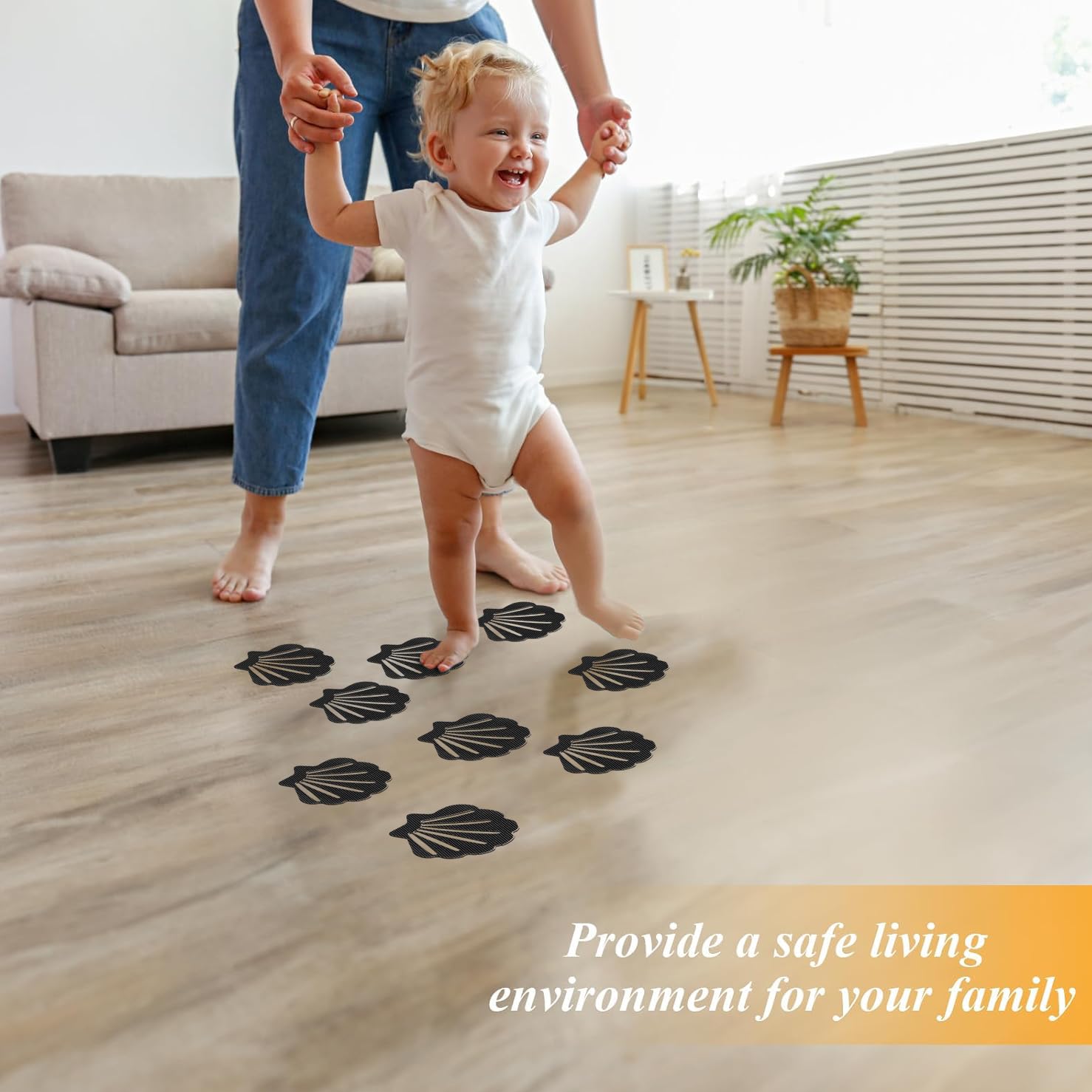 Coufce Bathtub Stickers Non Slip, Shell Shaped Tubs Safety Shower Treads, Adhesive Sticker For Bathroom Bathtub, Shower Floor,Gr