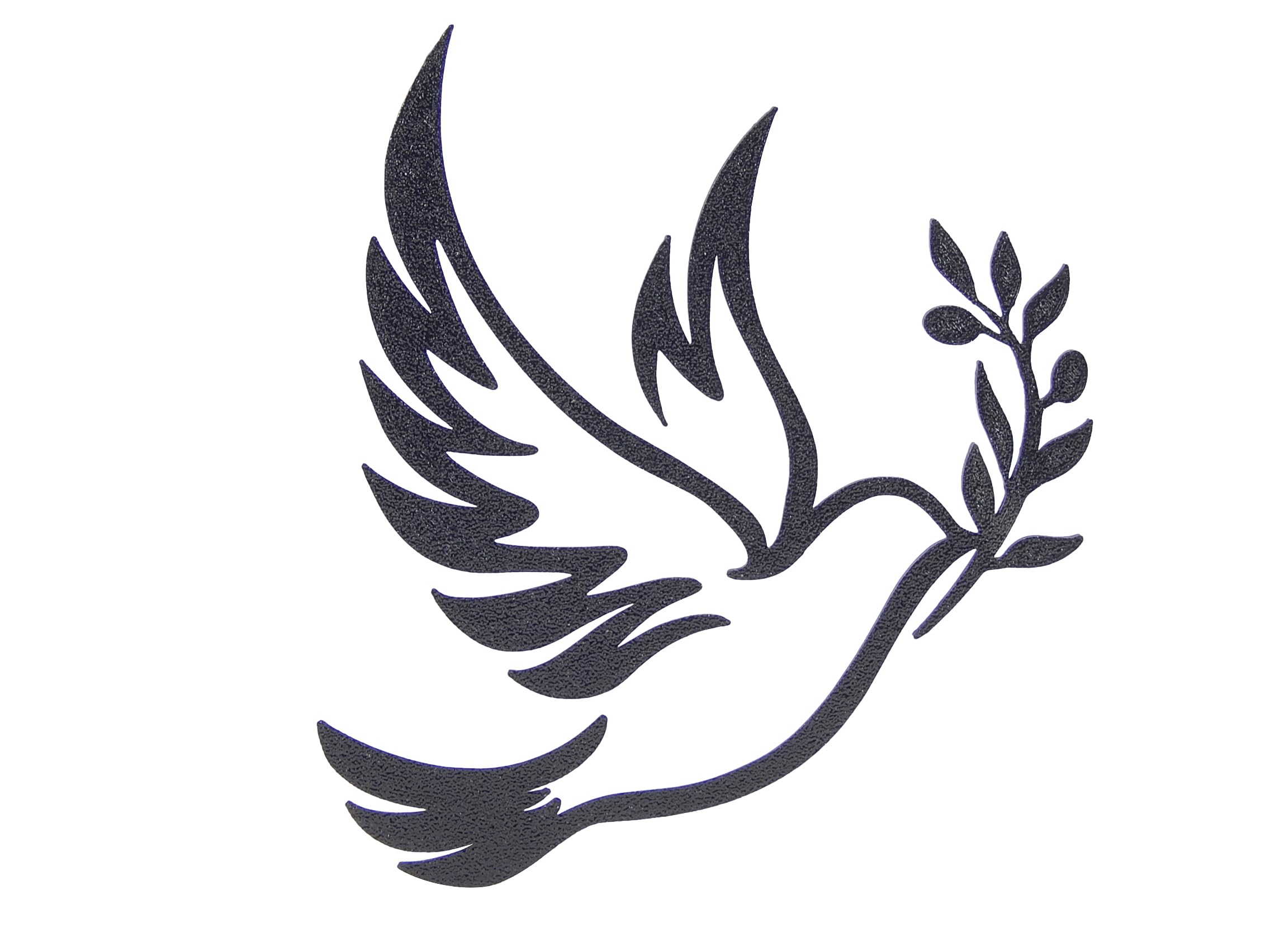 Generic Dove of Peace Olive Branch Wall Art Cutout Black Outline White Dove Hanging Sign Decor Hanging Accent 5 7/8 x 6 1/8 x 1/