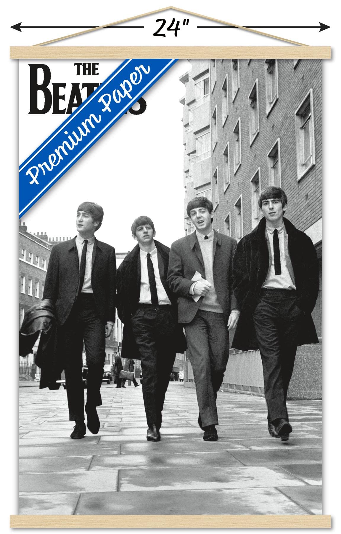 Trends International The Beatles - In London Wall Poster, 22.375'' X 34'', Premium Print And Beechwood Hanger Bundle