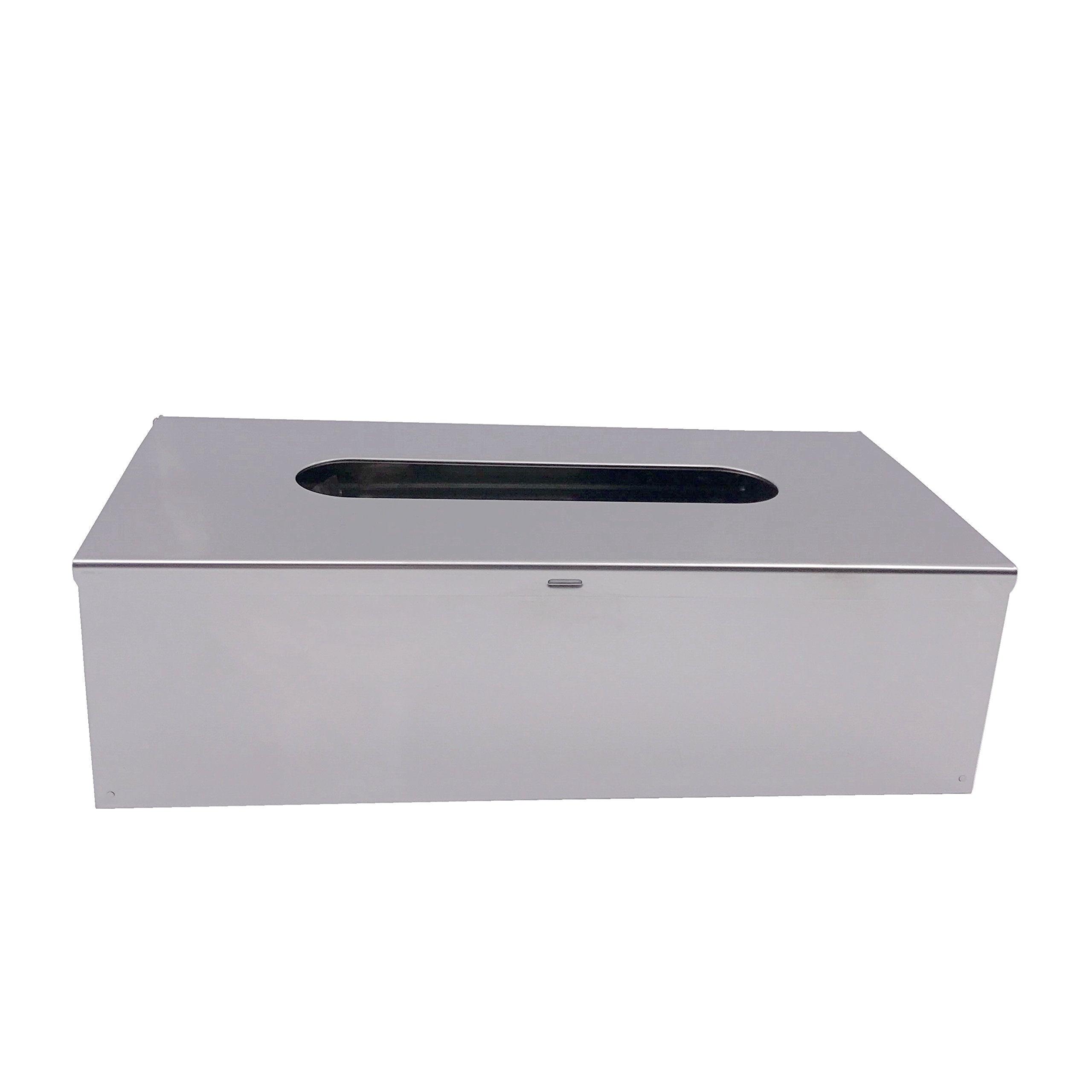 M2Cbridge Metal Facial Tissue Box Cover Holder Lay On Wall Mounted, Mirror Polishing 18/8 Stainless Steel (Rectangle)