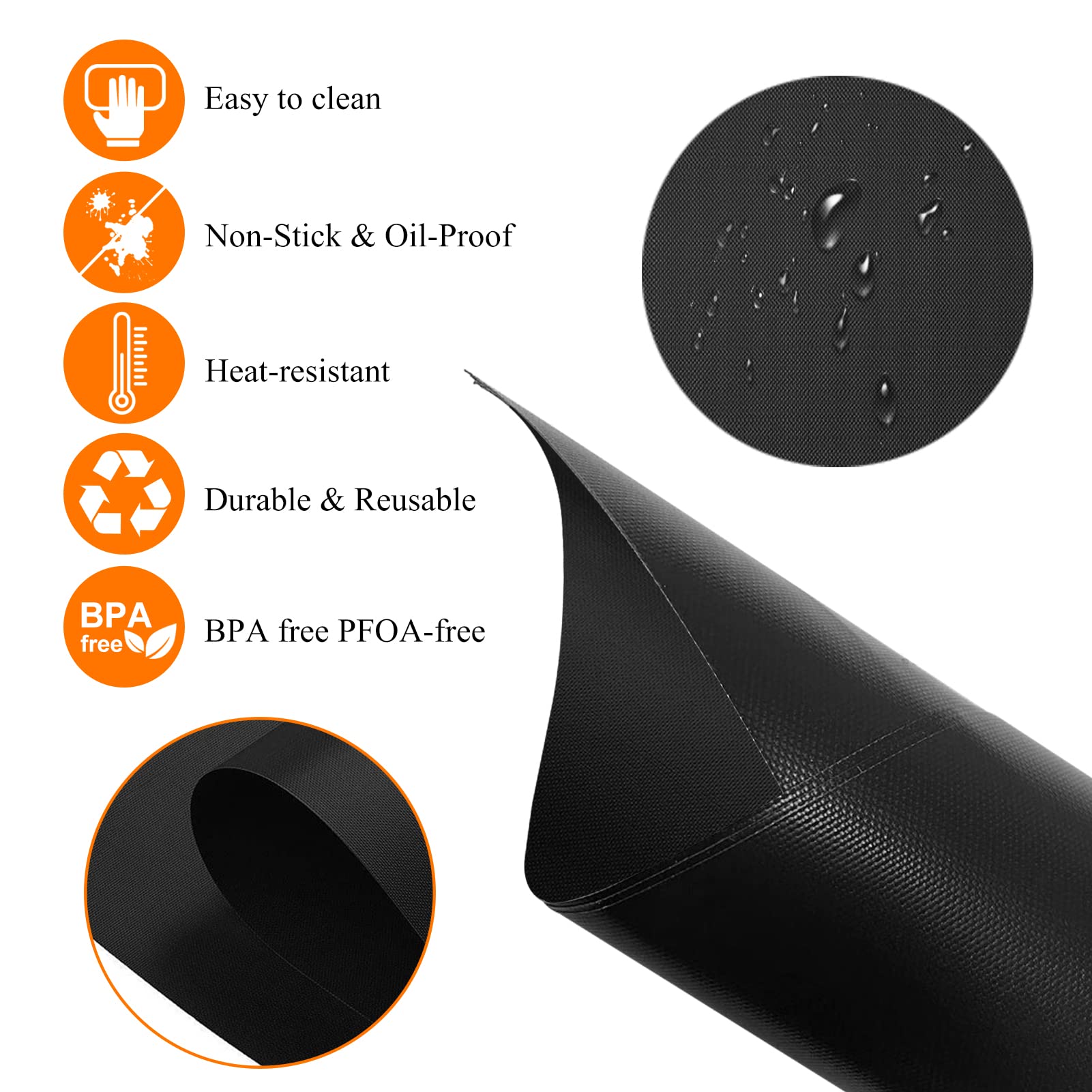 Cowbright 3Pcs Air Fryer Oven Liners, Non-Stick Air Fryer Oven Mat Baking Mat Compatible Ninja Foodi Sp101 Ninja Foodi Sp201 Nin