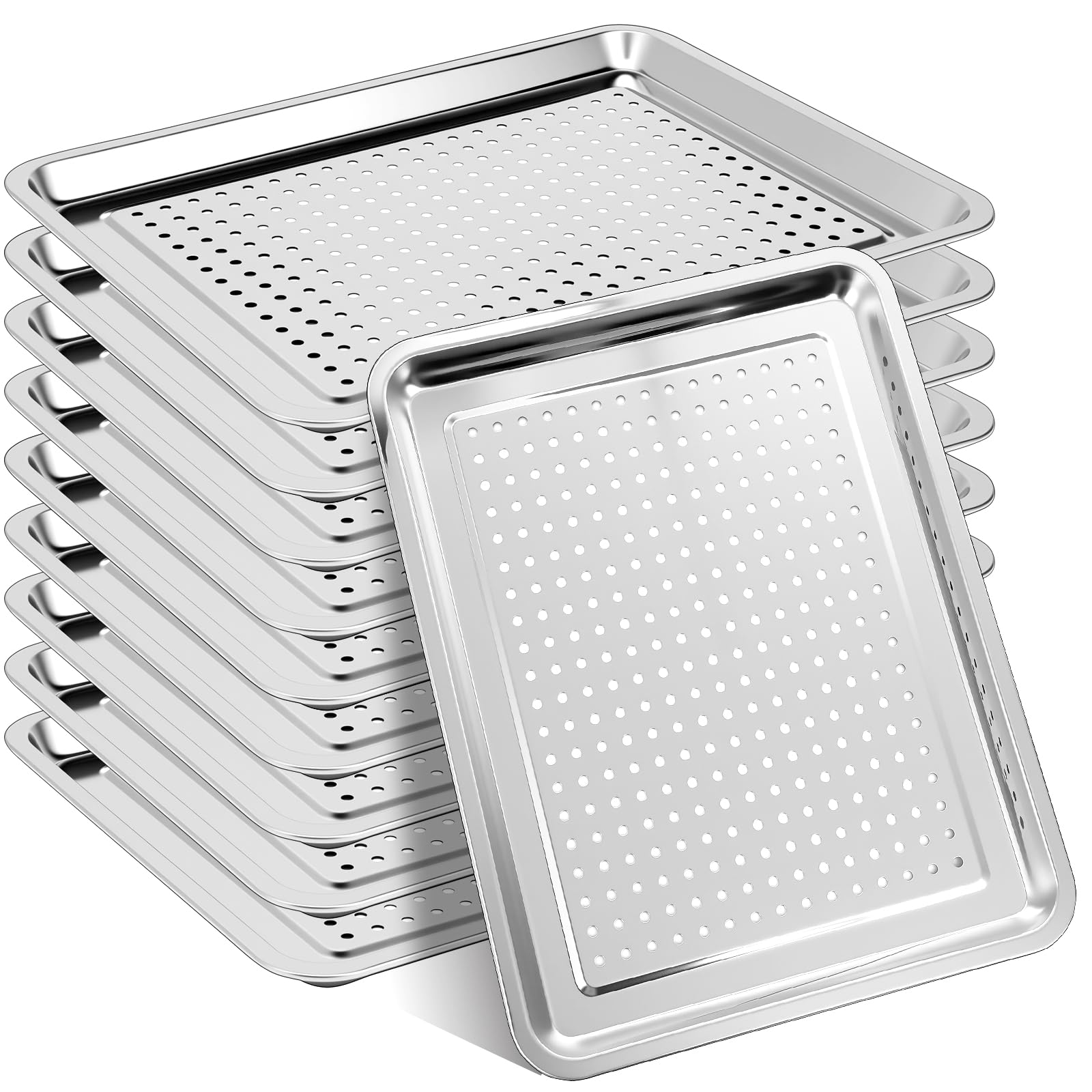 Honeydak 12 Pack Perforated Baking Sheet Pans 13 X 18 Stainless Steel