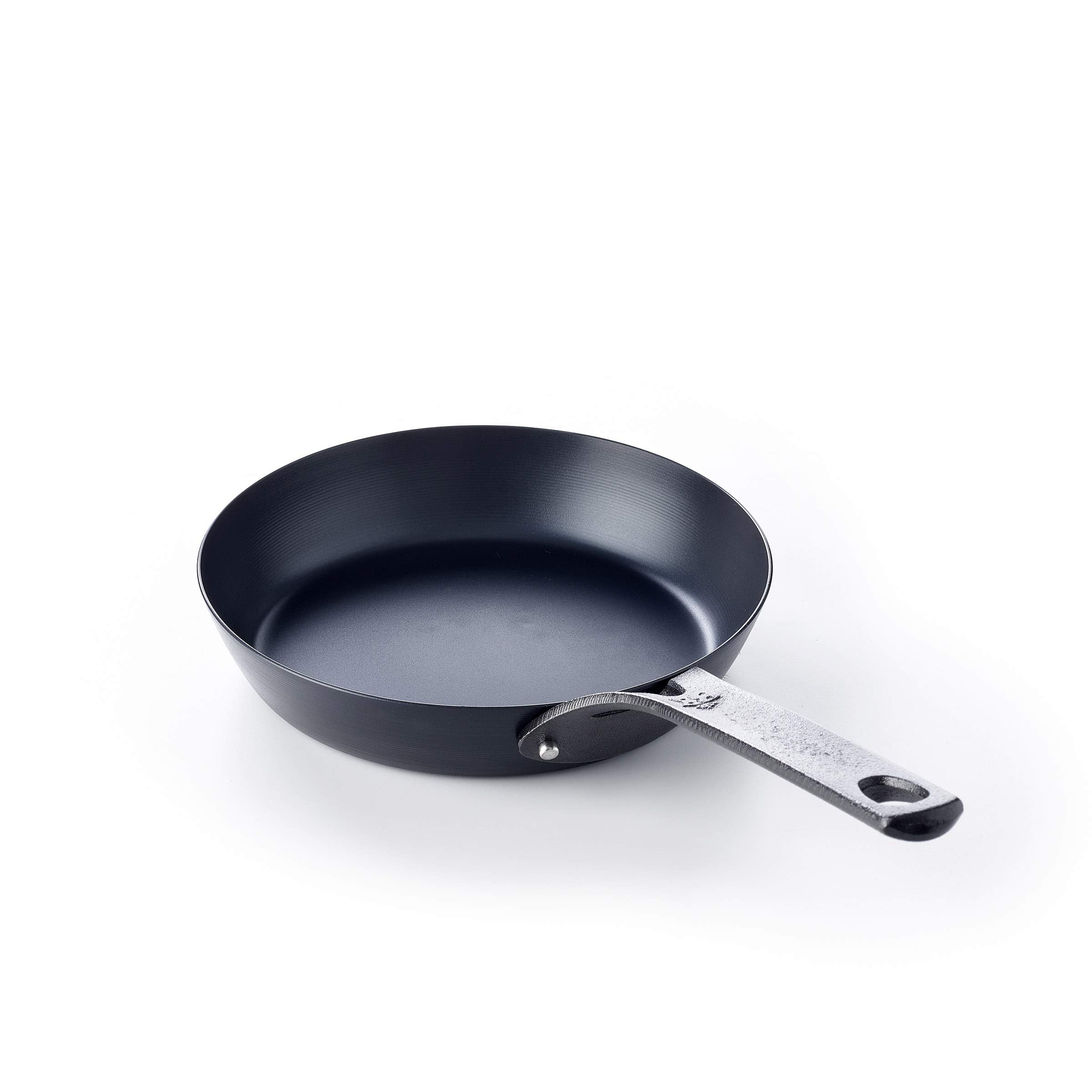 BK PreSeasoned Black Steel Carbon Steel Induction Compatible 8 Frying Pan Skillet, Oven and Broiler Safe to 660F, Durable and 