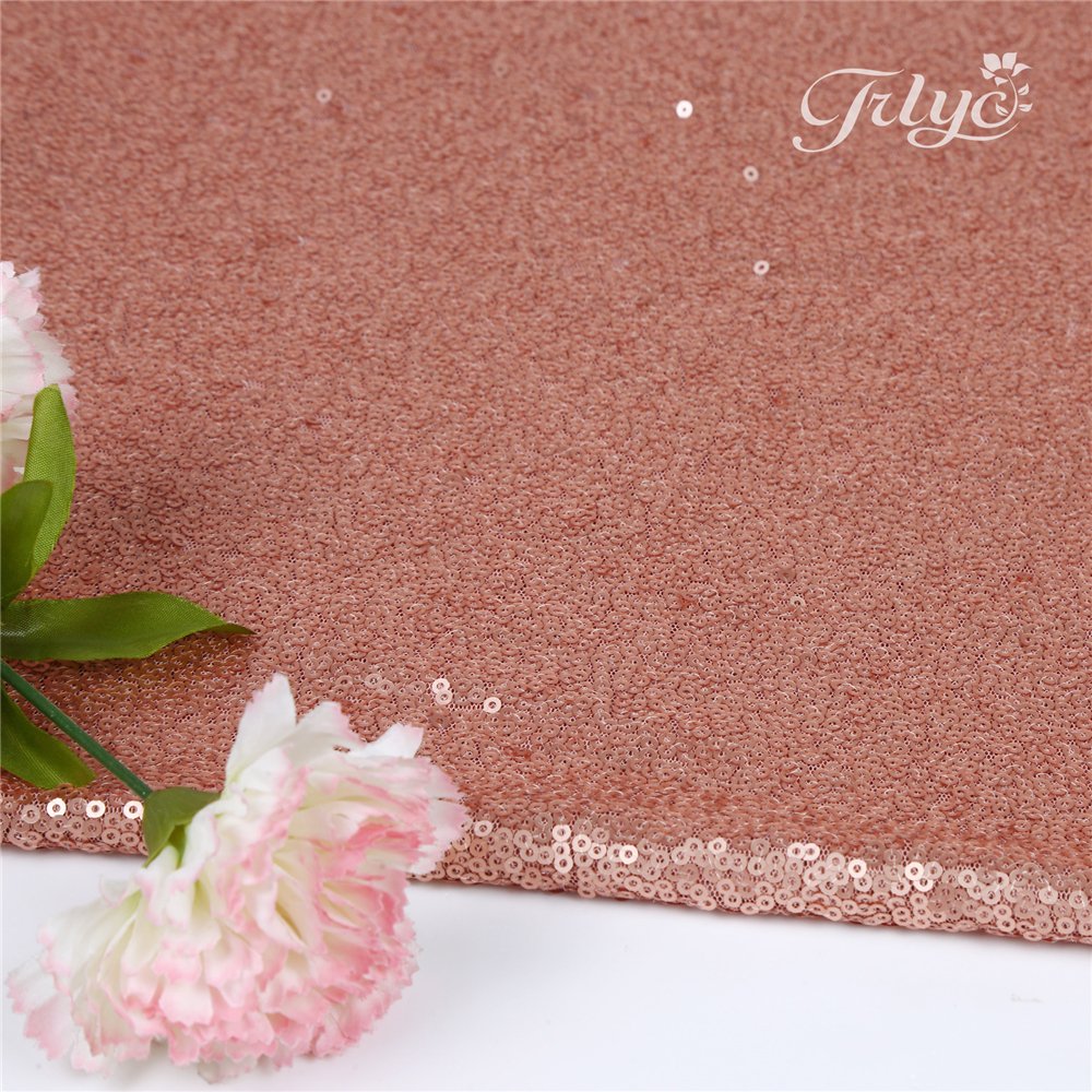 Trlyc Sequin Table Runner - 12X108 Inch Blush Table Runner Glitter Sequin Table Decoration For Party Wedding Baby Shower Christm