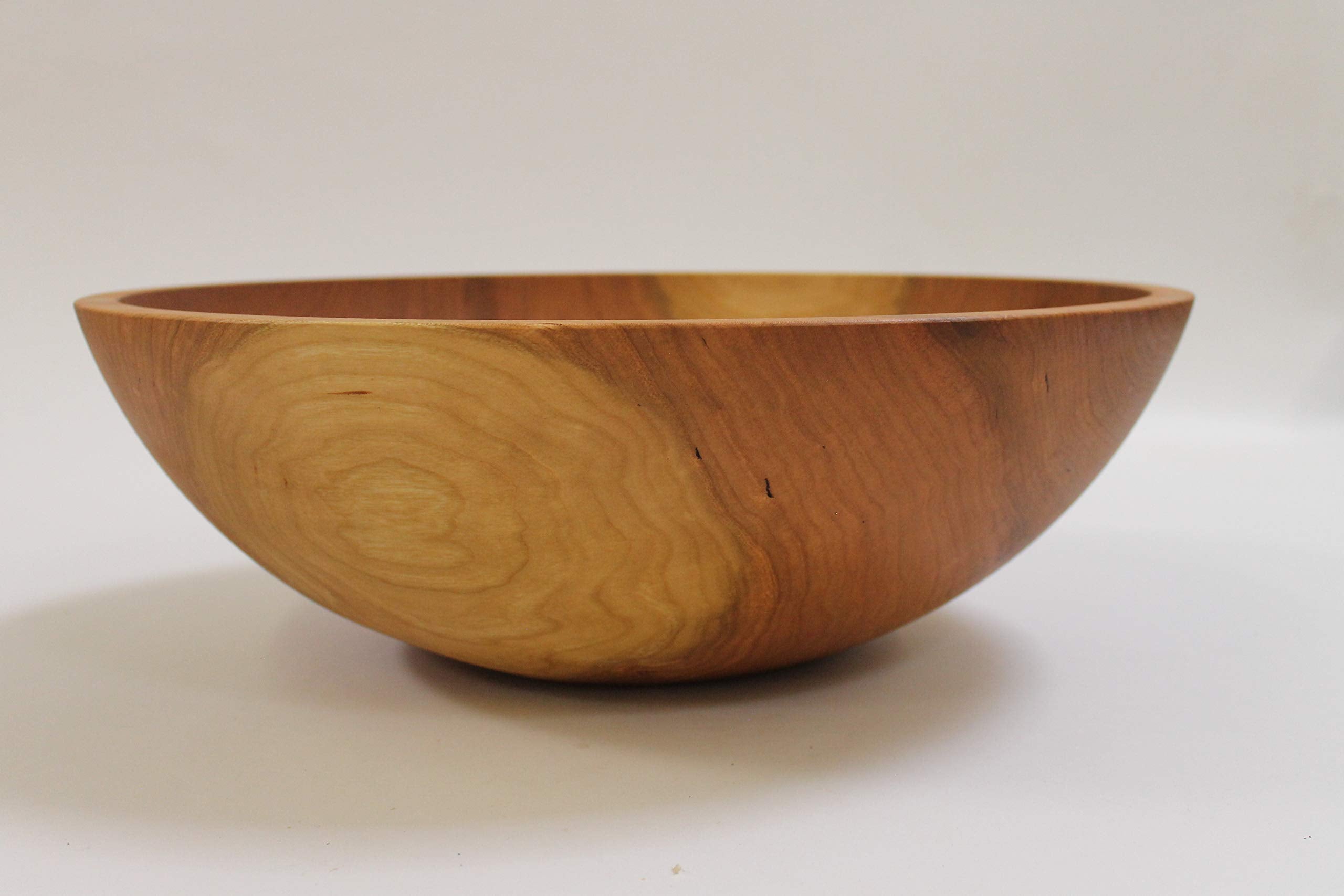 Holland Bowl Mill 17 Inch Solid Cherry Wood Salad Bowl - Natural Cherry Wood, Model 1, Perfect for Serving and Entertaining