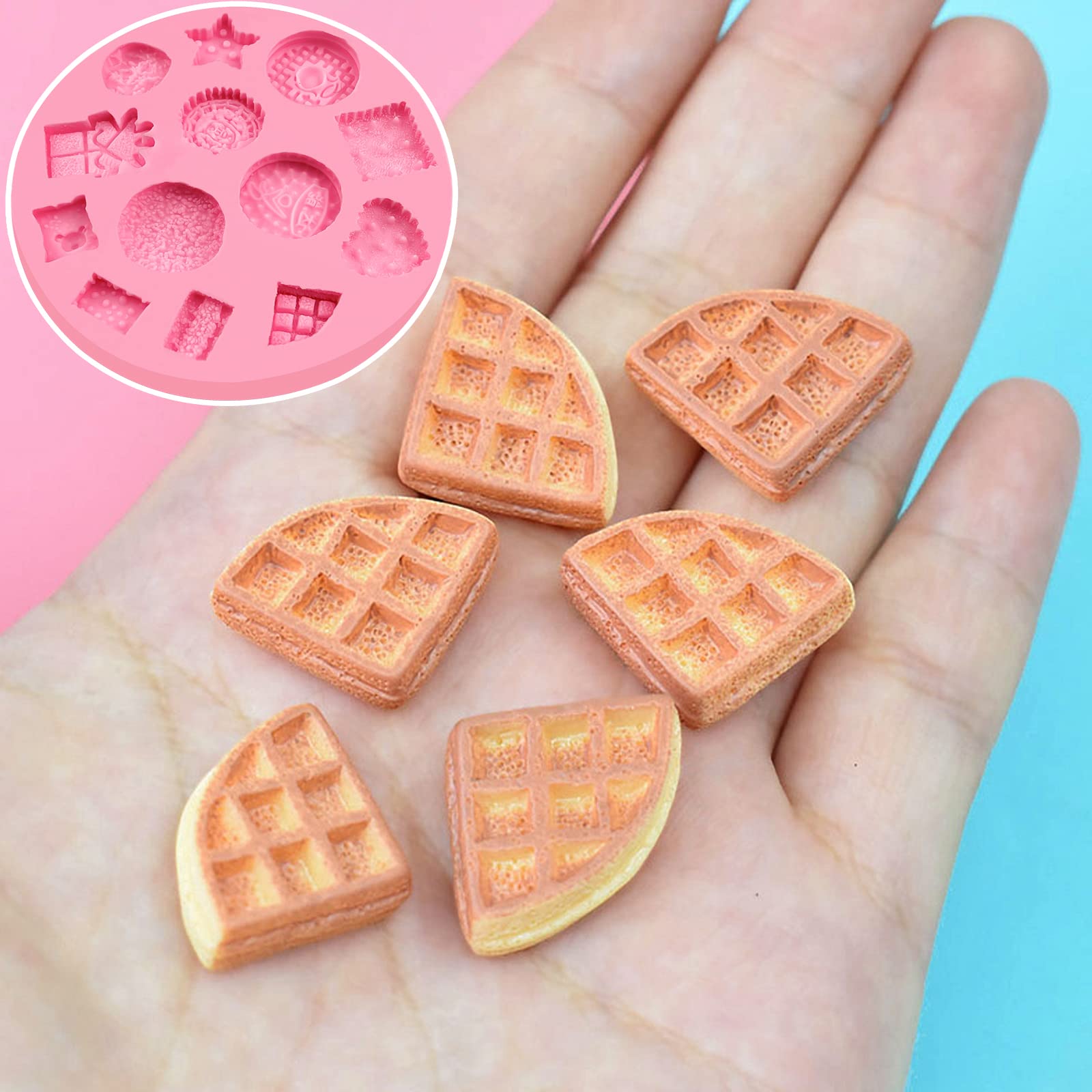 Ikojing Cookie Fondant Molds, Mini Cake Decorating Silicone Mold Set Of 2, Perfect For Cupcake Toppers, Cookie Dough, Sugar Craf