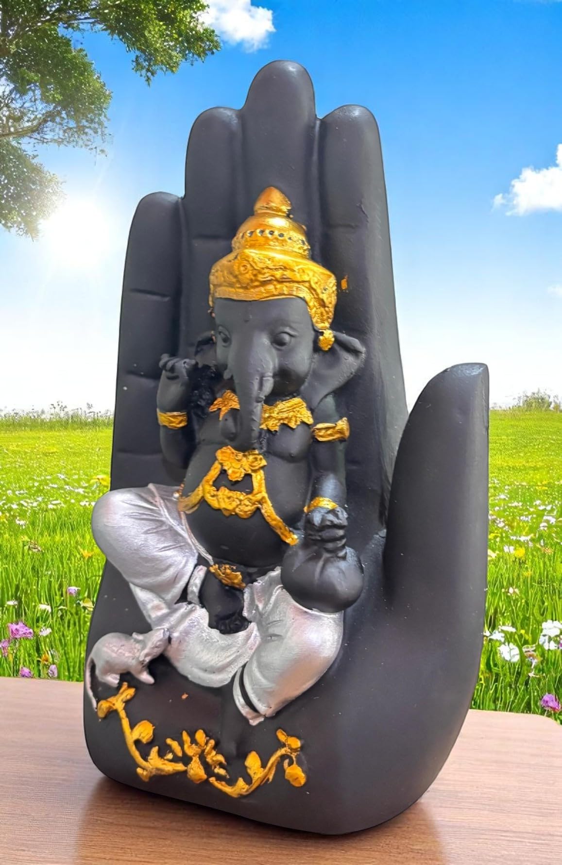 Srimaa Ventures Blessing Hand Ganpati Bappa Murti || Sacred Siddhi Vinayak Idol For Meditation, Pooja Room