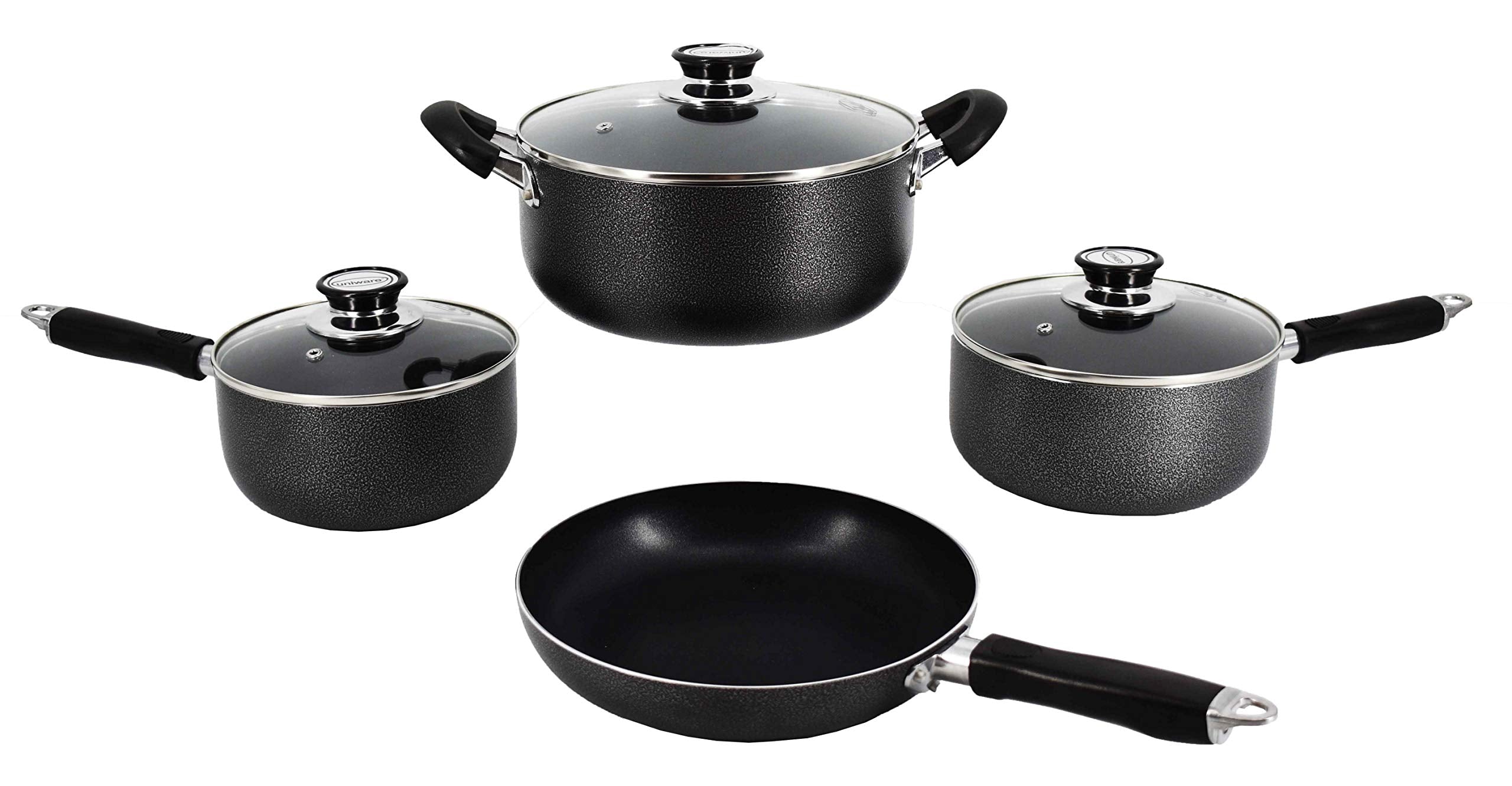 Uniware 7 Pieces NonStick Cookware Set with Lids