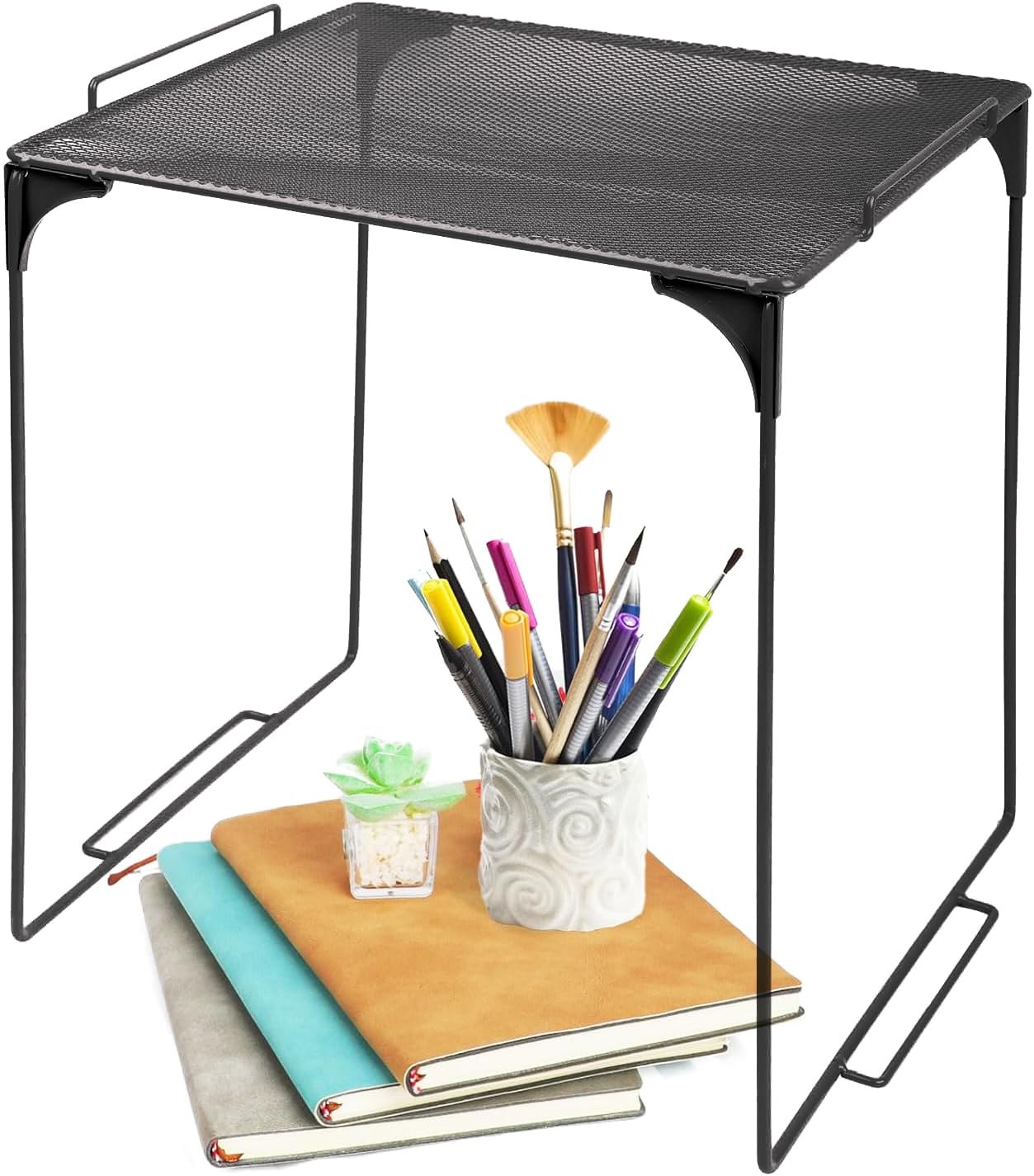Piffny Versatile Metal Mesh Organizer Shelf, Stackable, for Standard Size School Lockers, Also for Gym and Work Lockers, or Even