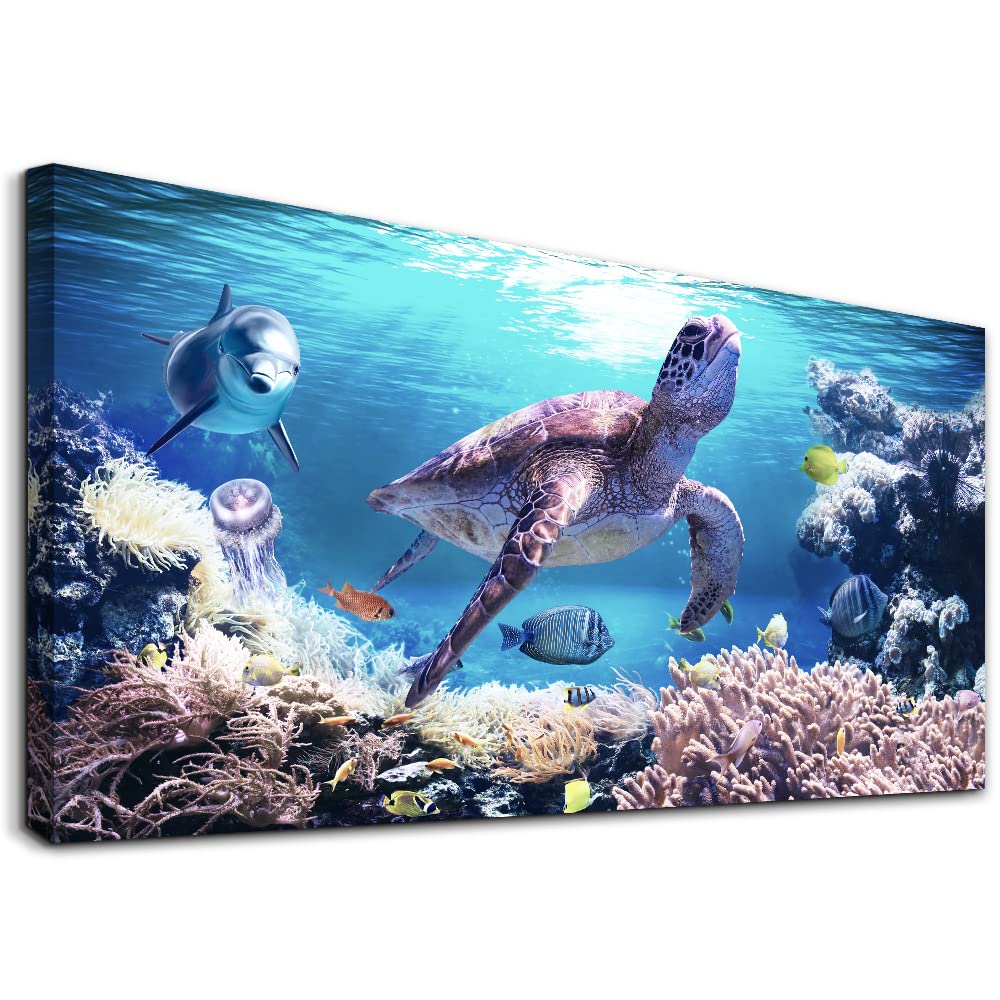Canvas Wall Art For Living Room Large Size Family Wall Decorations For Bedroom Modern Bathroom Wall Decor Paintings Sea Turtles