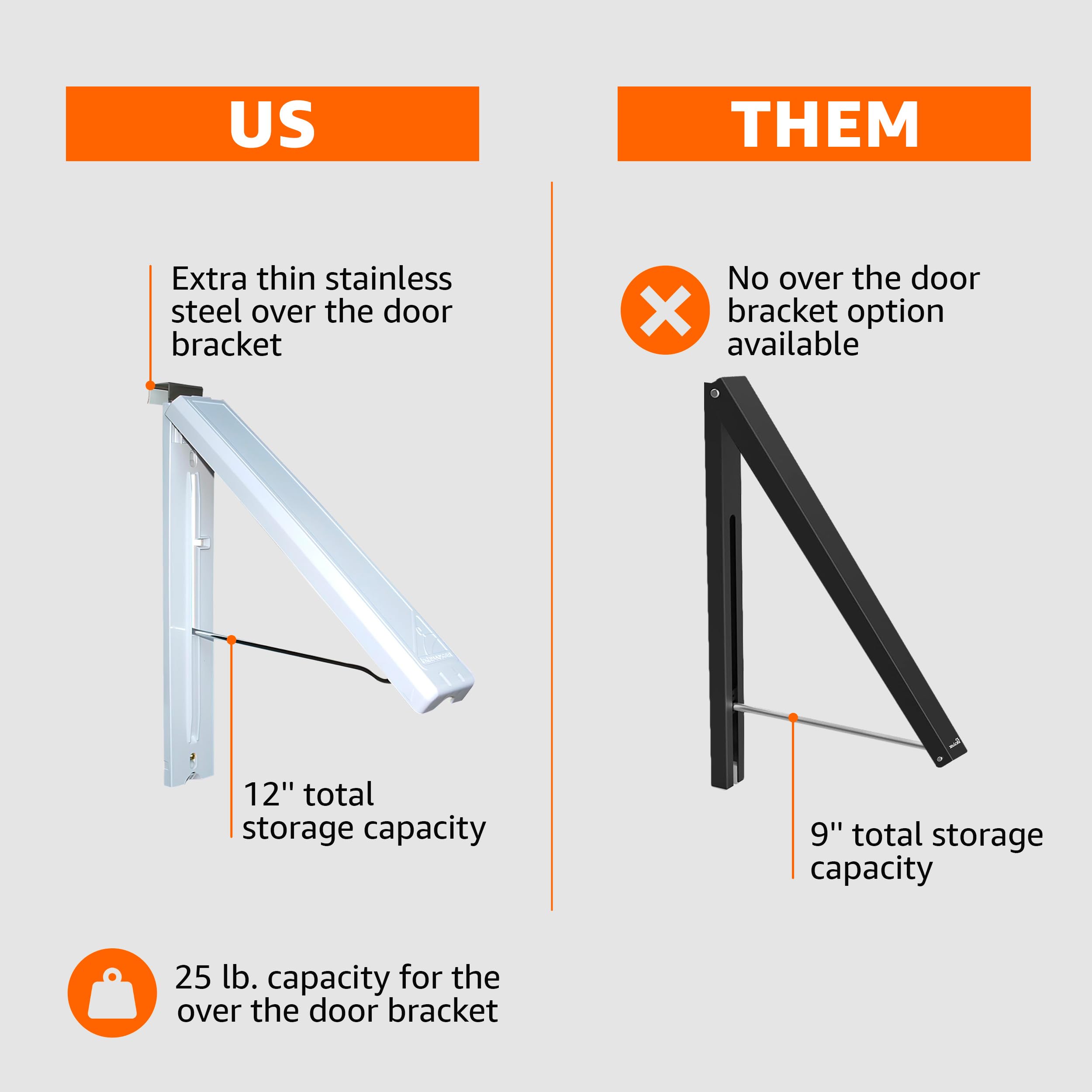 InstaHanger - The Original Foldable Clothes Drying Rack - Space Saving Laundry and Closet Organizer - 2 Pack Original Wall Mount