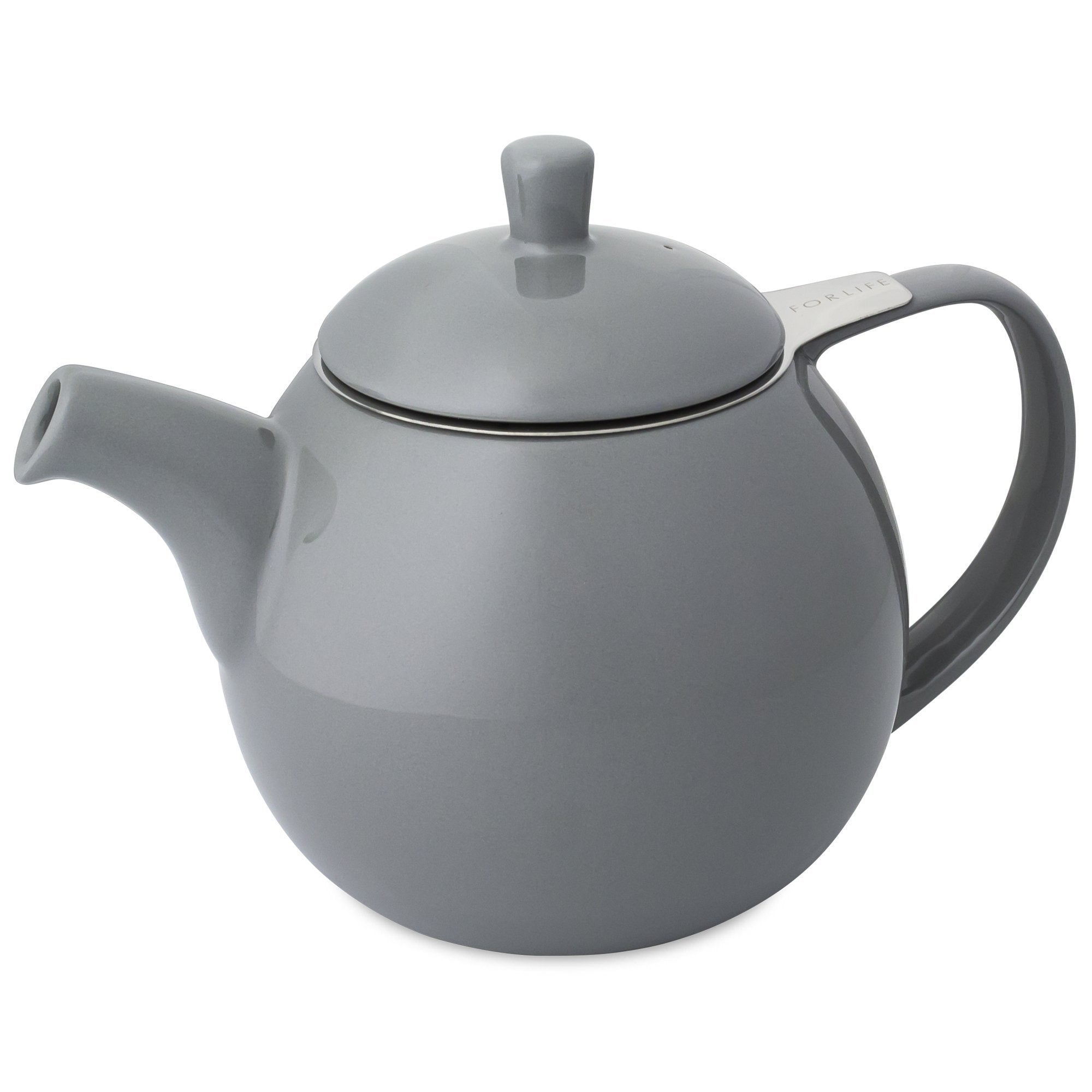 Forlife Curve Teapot With Infuser, 24-Ounce, Gray