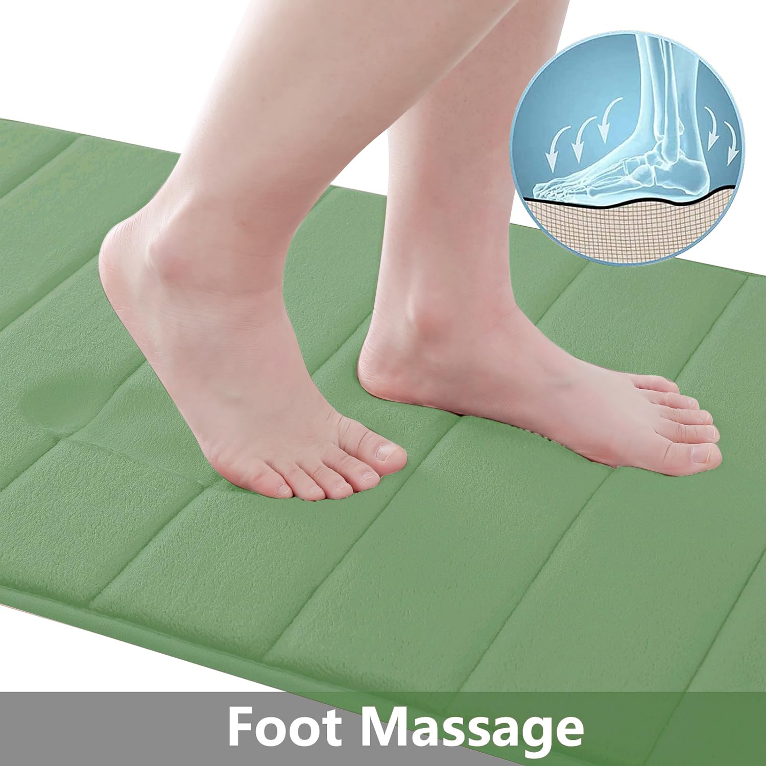 Buganda Memory Foam Bath Mat, 47 x 24, Ultra Soft and Non-Slip Bathroom Rugs, Water Absorbent and Machine Washable Bath Rug Runn