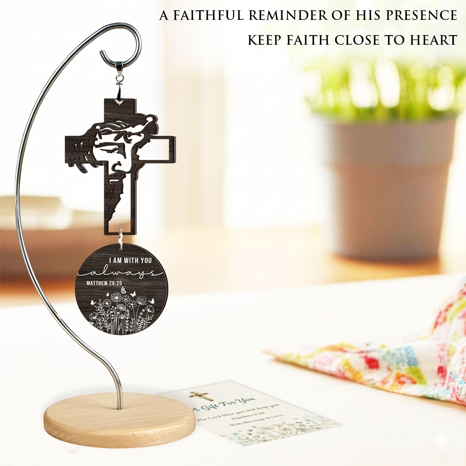 Christian Jesus Hanging Decor, Christian Gifts for Men, Women, Jesus Ornament Religious Gift, Faith-Based Inspirational Gift for