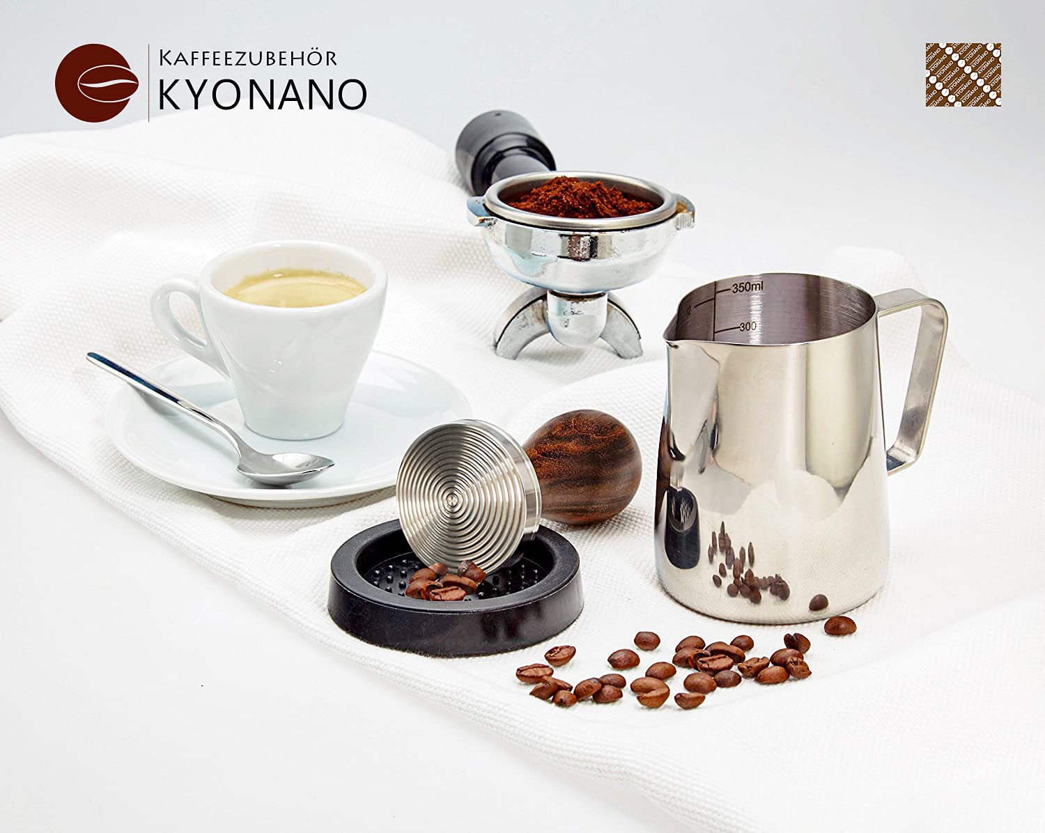 Kyonano Espresso Tamper 51Mm - Tamper With Dalbergia Odorifera Handle -Coffee Tamper Espresso Press Plus Free Milk Frothing Pitc