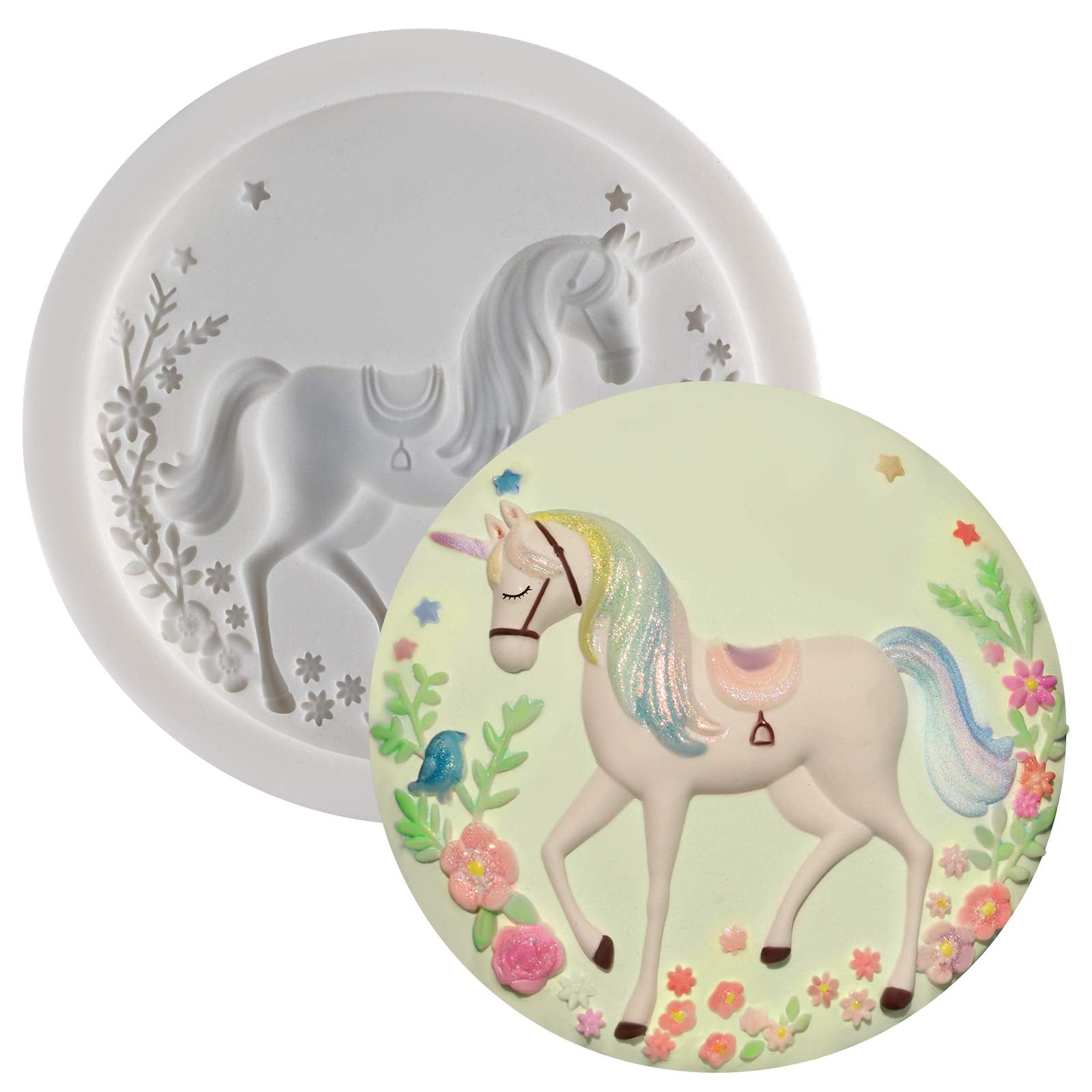 Unicorn Llama Fondant Silicone Molds Set Llamacorn Cake Decorating, Cupcake Topper, Chocolate, Epoxy Resin, Polymer Clay Art Cra