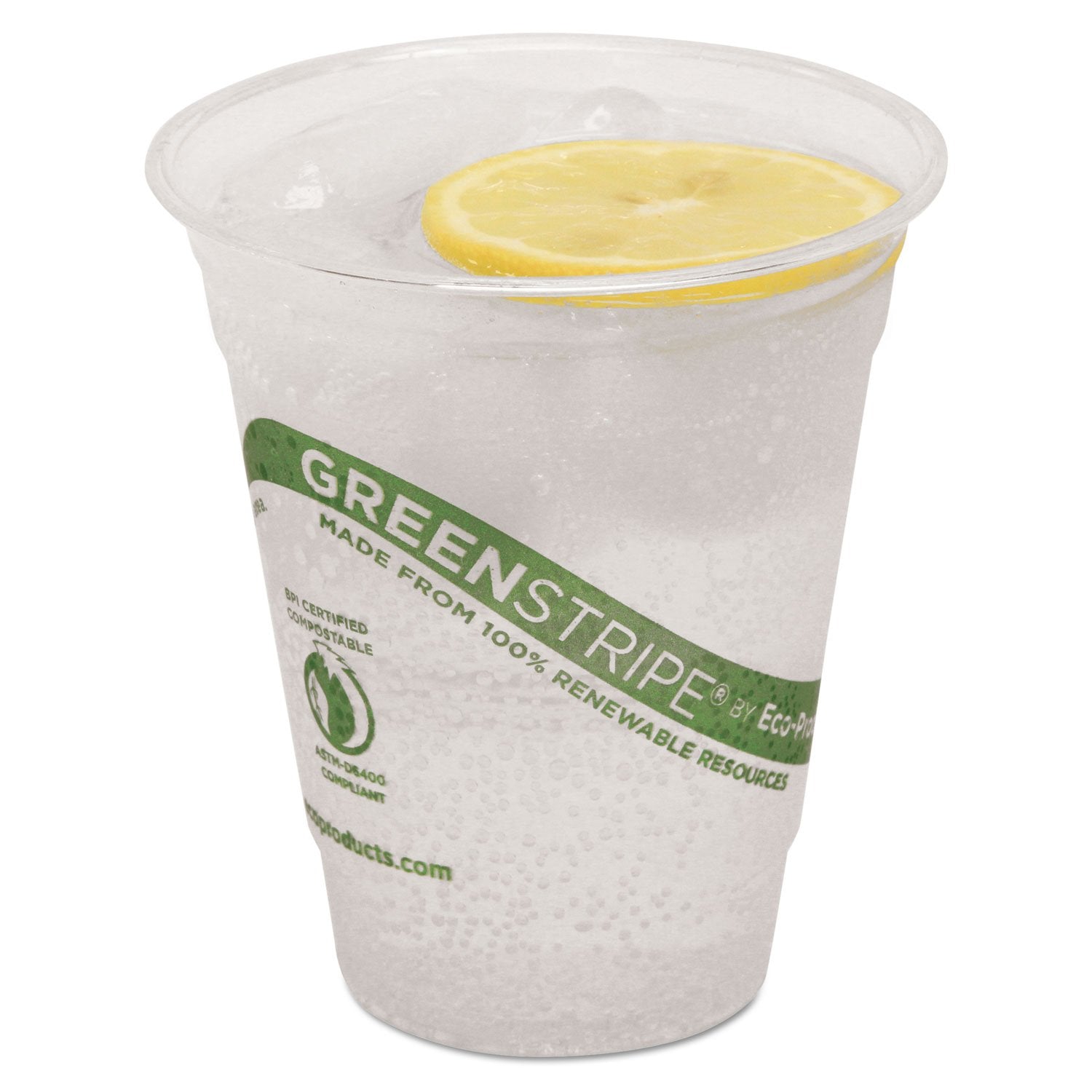 Eco-Products Epcc12Gs Greenstripe Renewable & Compostable Cold Cups - 12Oz., 50/Pk, 20 Pk/Ct