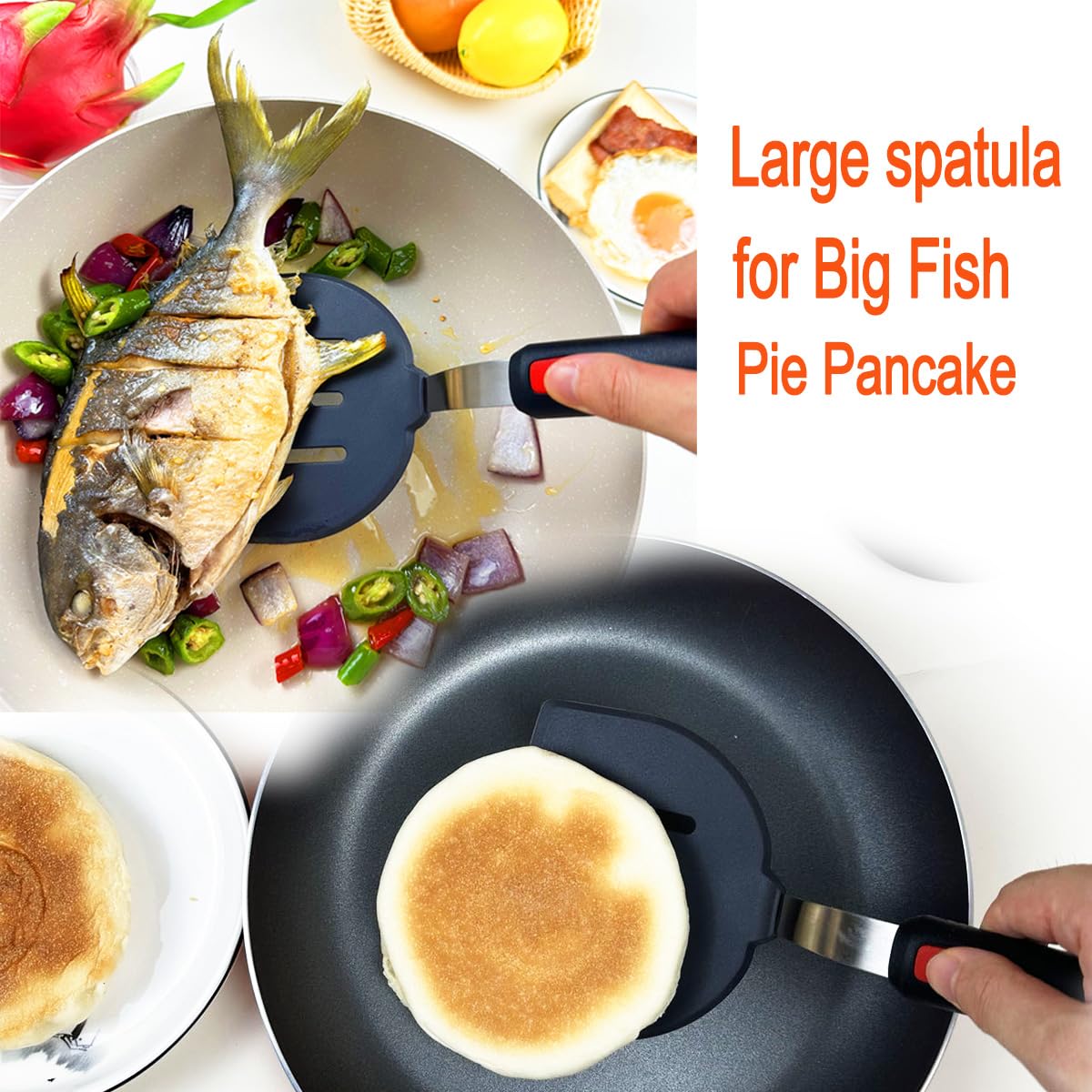 Klaqqed 4Pcs Spatula Silicone Heat Resistant Flexible Rubber Silicone Spatulas For Nonstick Cookware, Burger Pancake Spatula Tur