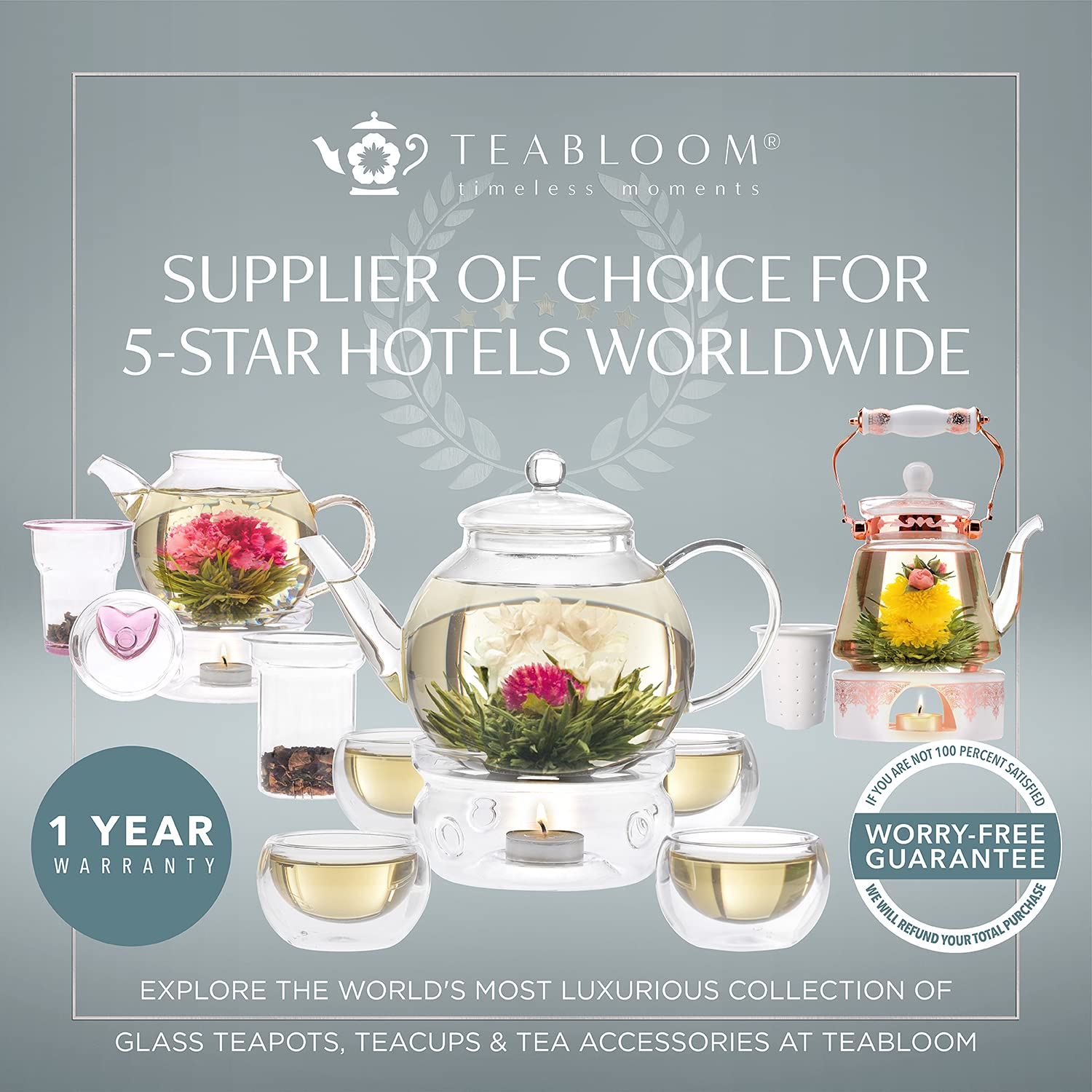 Teabloom Trio Tea Timer - Brew In 2/3/5 Minutes For Lgt/Mt Black/Oolong/Herbal Teas