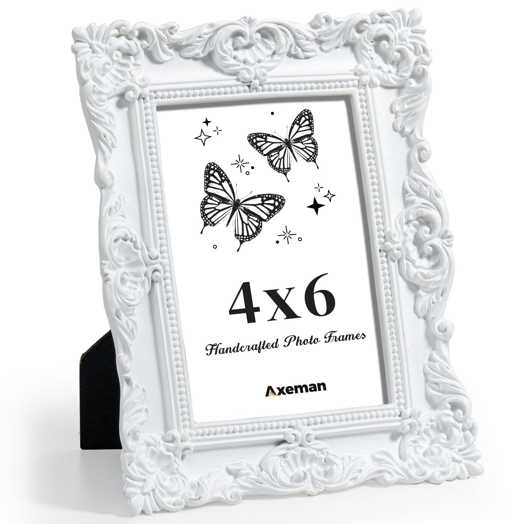 Axeman 5x7 Picture Frame, Vintage Textured Hand-Crafted Resin Ornate Antique Photo Frame with Glass Front for Tabletop & Wall Di