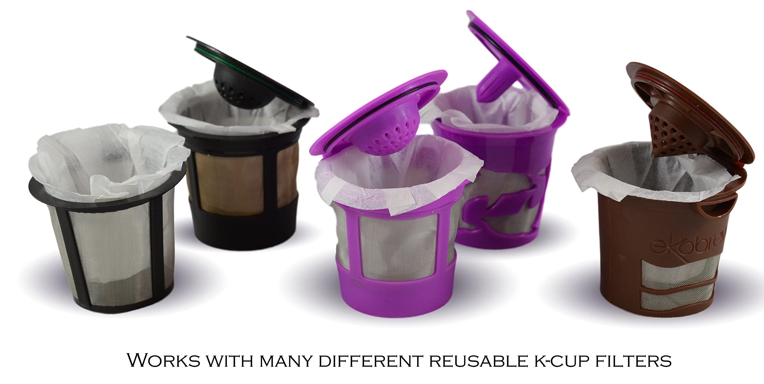 Canfly Disposable K-Cup Paper Filter For Keurig Single Cup Coffer Filters Compatible With Ekobrew, Ez-Cup And Other Reusable K-C