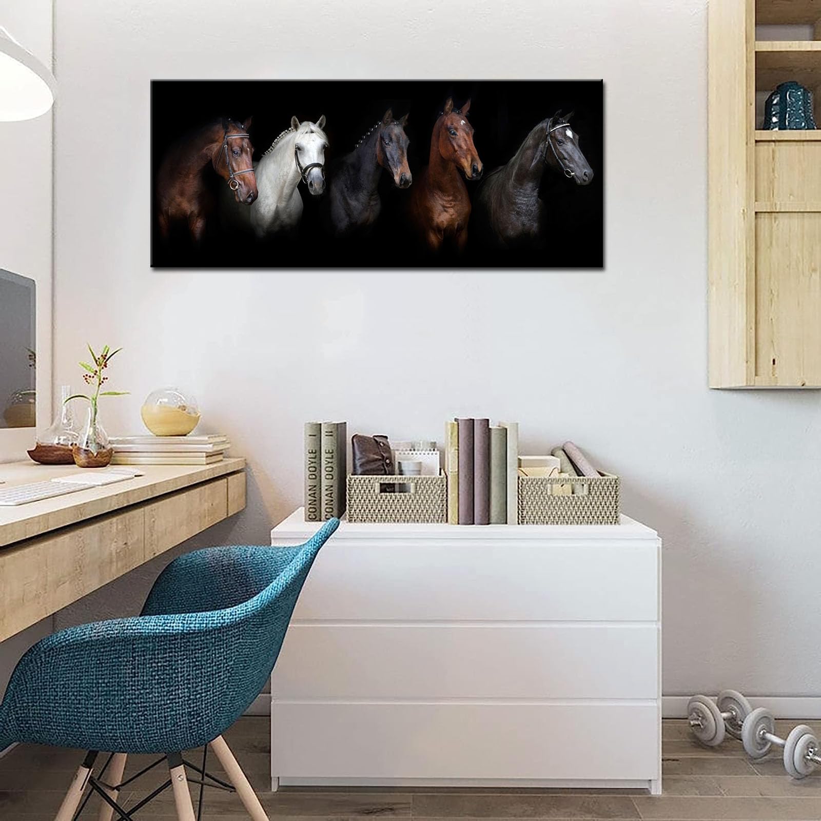 Large Animal Canvas Wall Art Black And White Horse Picture Prints Inspirational Horses Wall Decor Living Room Modern Artwork Hom