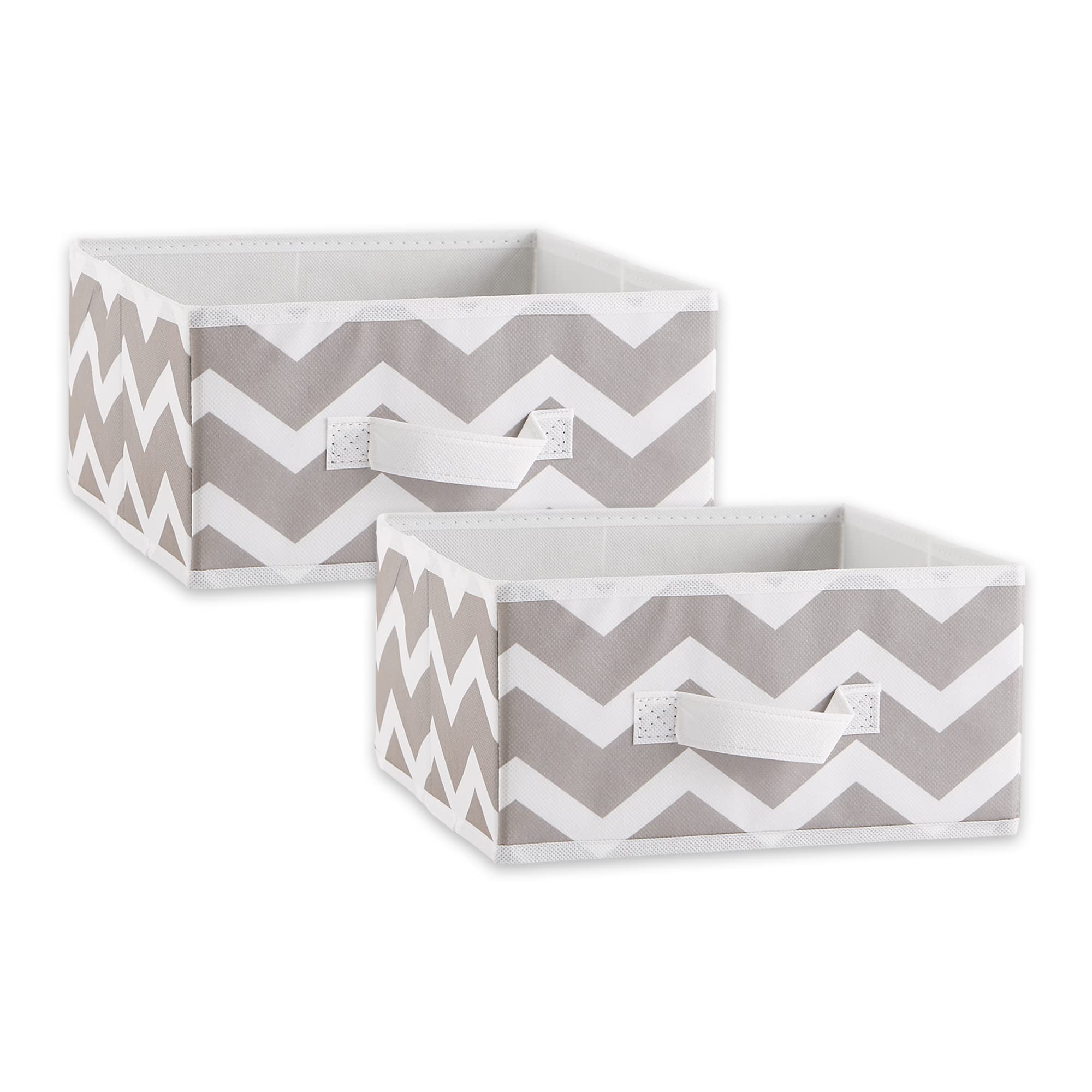 Dii Non Woven Polyester Storage Bin, 11X11X5.5-Inch, Chevron Gray, 2 Piece