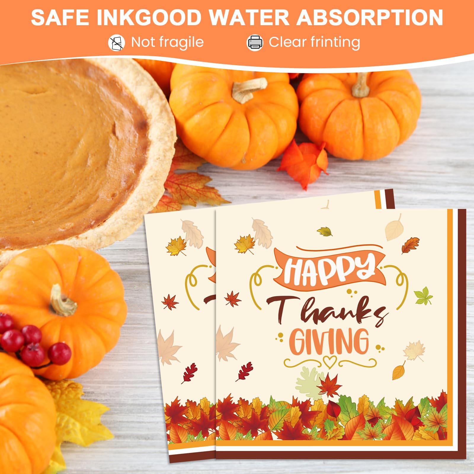 KTCNMER 50Pcs Thanksgiving Large 12 x 10 Oval Paper Plates and Napkins Disposable Heavy Duty Paper Plates and Napkins for Thanks