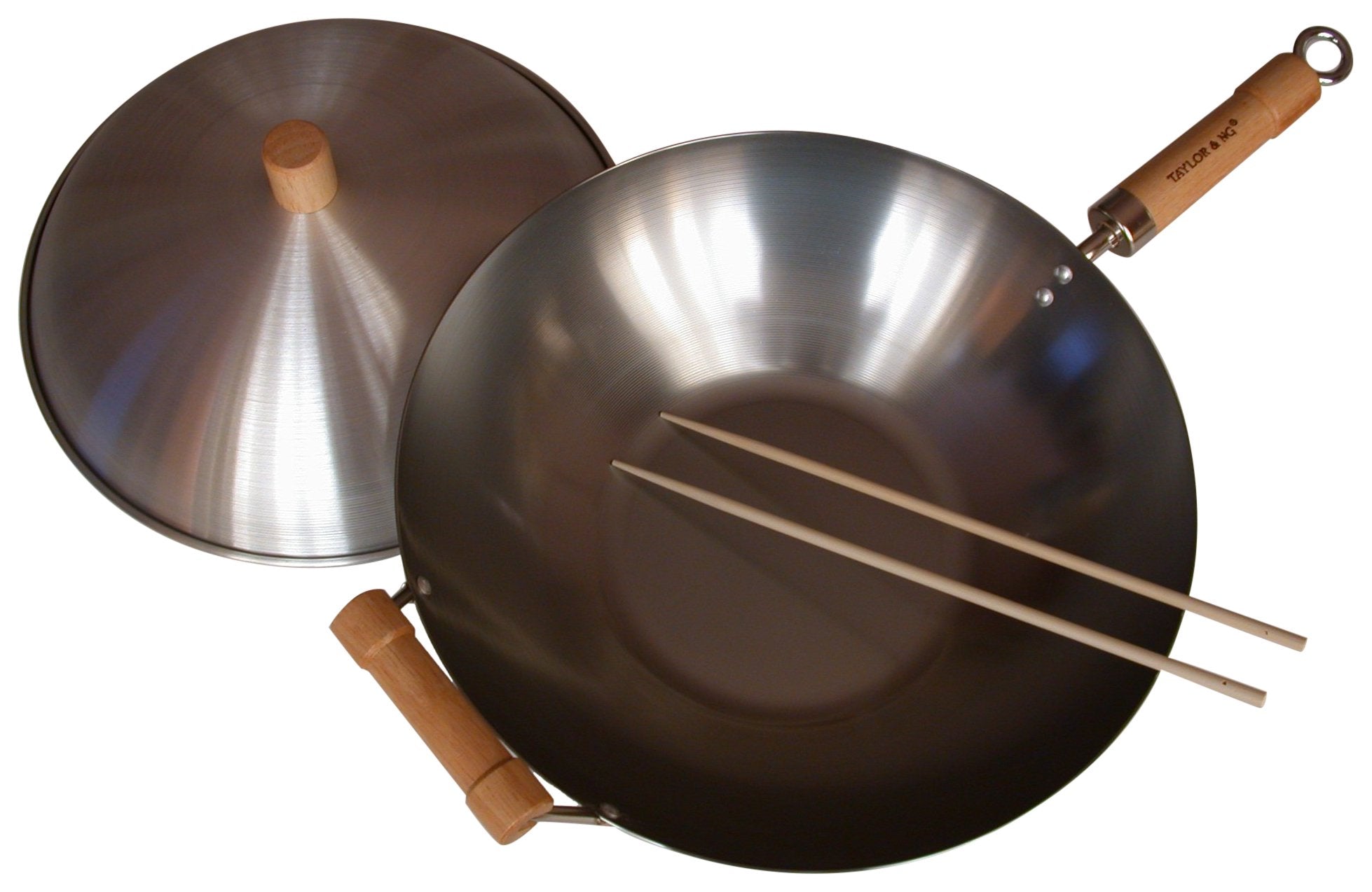 Taylor & Ng Classic Wok Set, 14, Carbon Steel