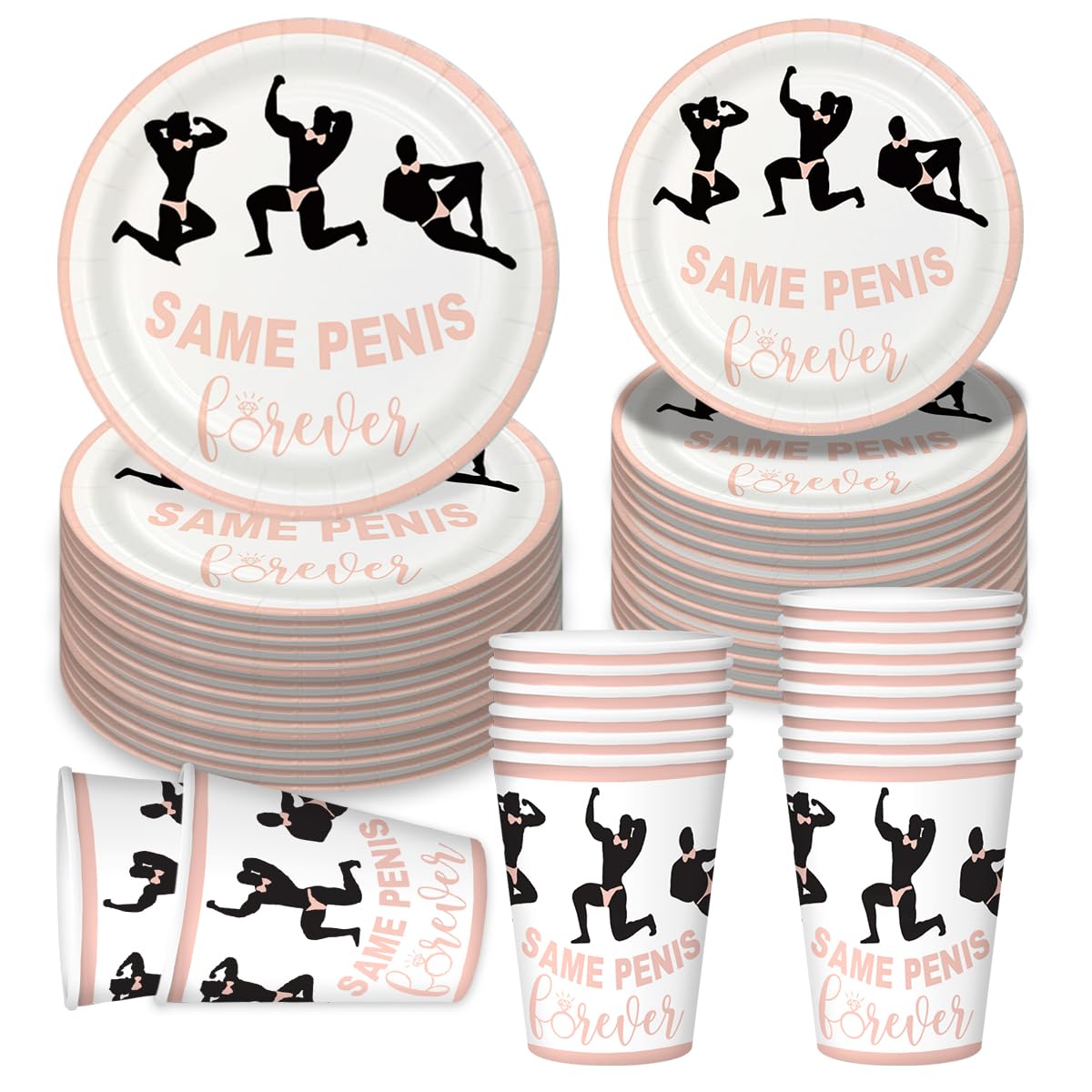 Bachelorette Party Plates Naughty, Bachelorette Party Decorations Plates Cups Bachelorette Party Decorations Favors Sets, Male D