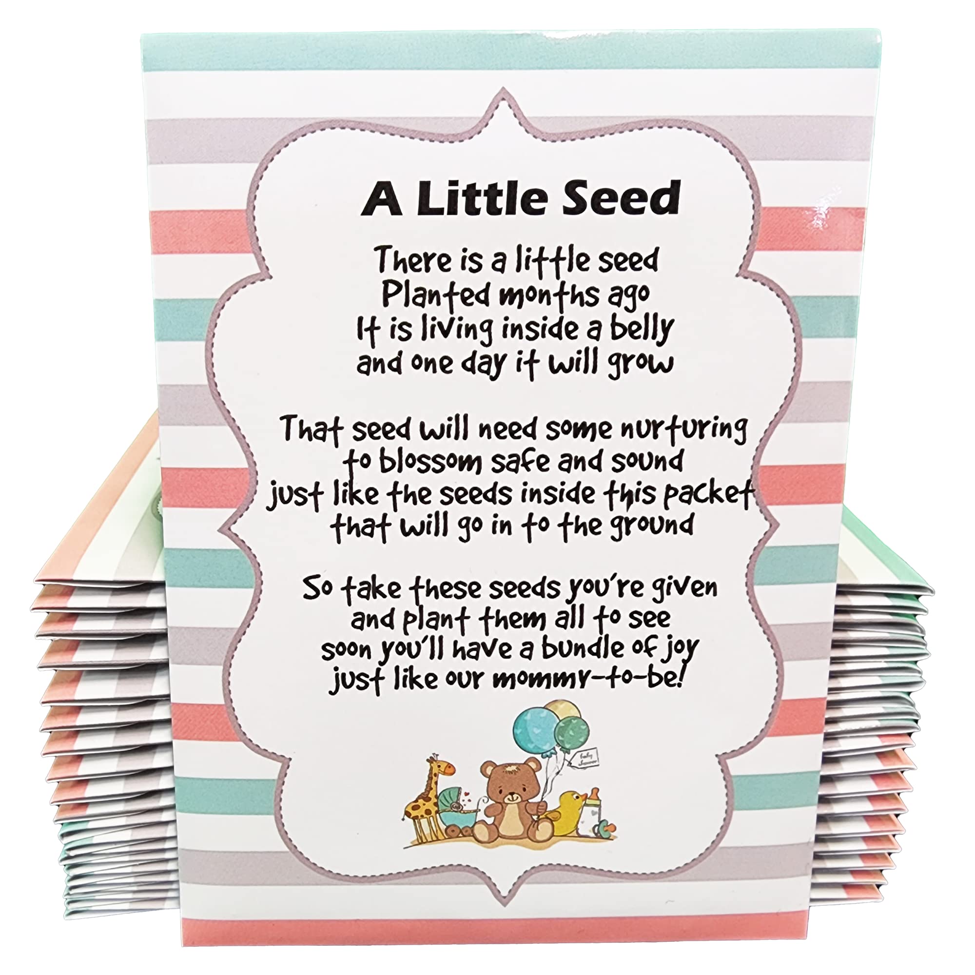 Mommy To Bee Seed Packets | Girl Or Boy Baby Shower Favors For Guests | 20 Wildflower Seeds Packets | Pre-Filled | Bouquet Wildf