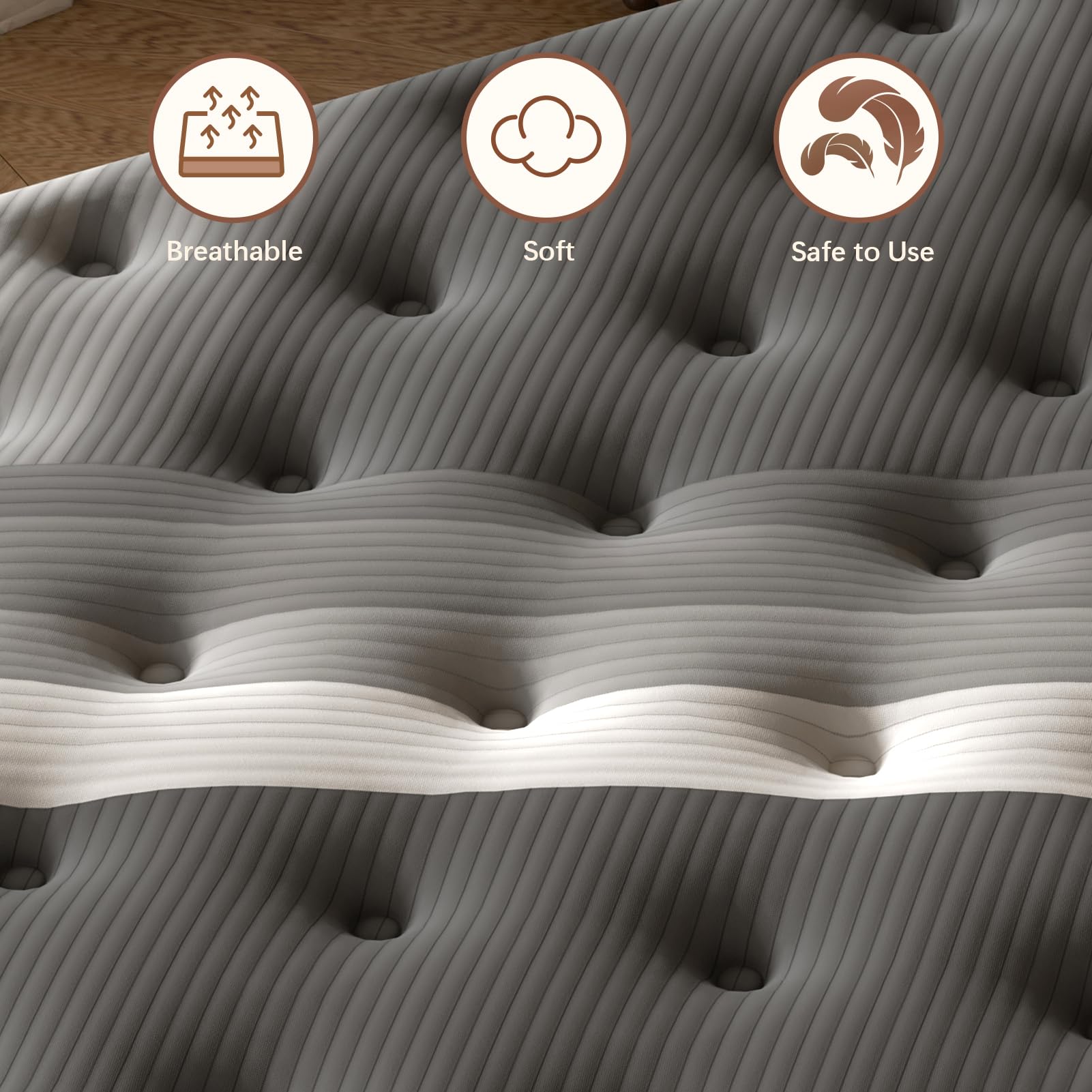 Lechepussleep Full Mattress,Lechepus 14Inch Soft Memory Foam Hybrid Mattress In Box,Plush Feel Full Size Mattress With Supportiv