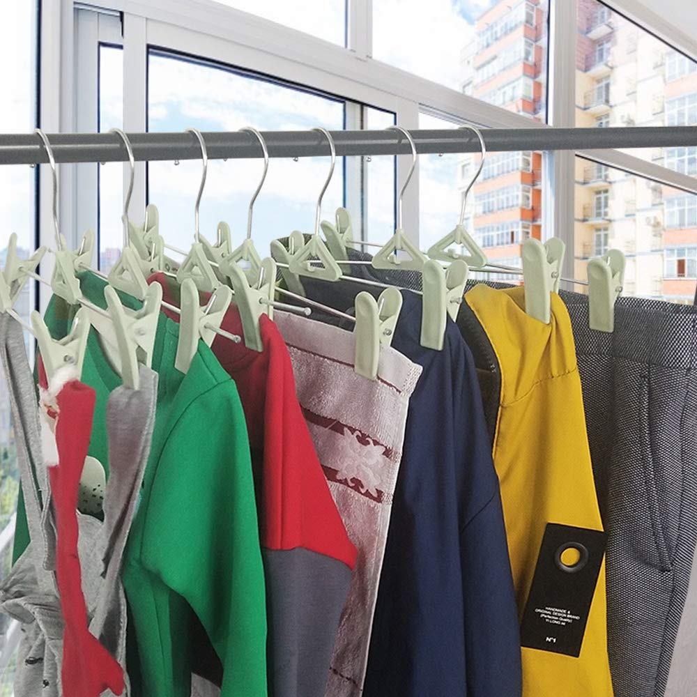 Skirt Hangers with Clips  Pant Hangers 50 Pack Northern Brothers Pants Hangers with Clips Heavy Duty Jean Hangers with 360-Rotating Swivel Hook