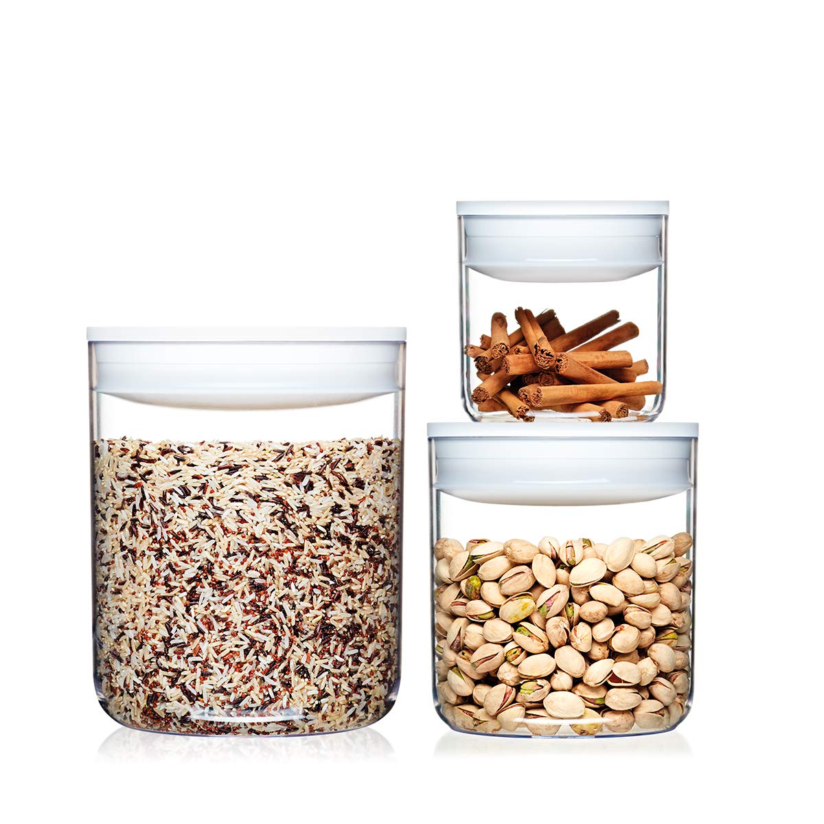 Click Clack Pantry Canister 0.6, 1.6, 3.3-Quart, Set Of 3