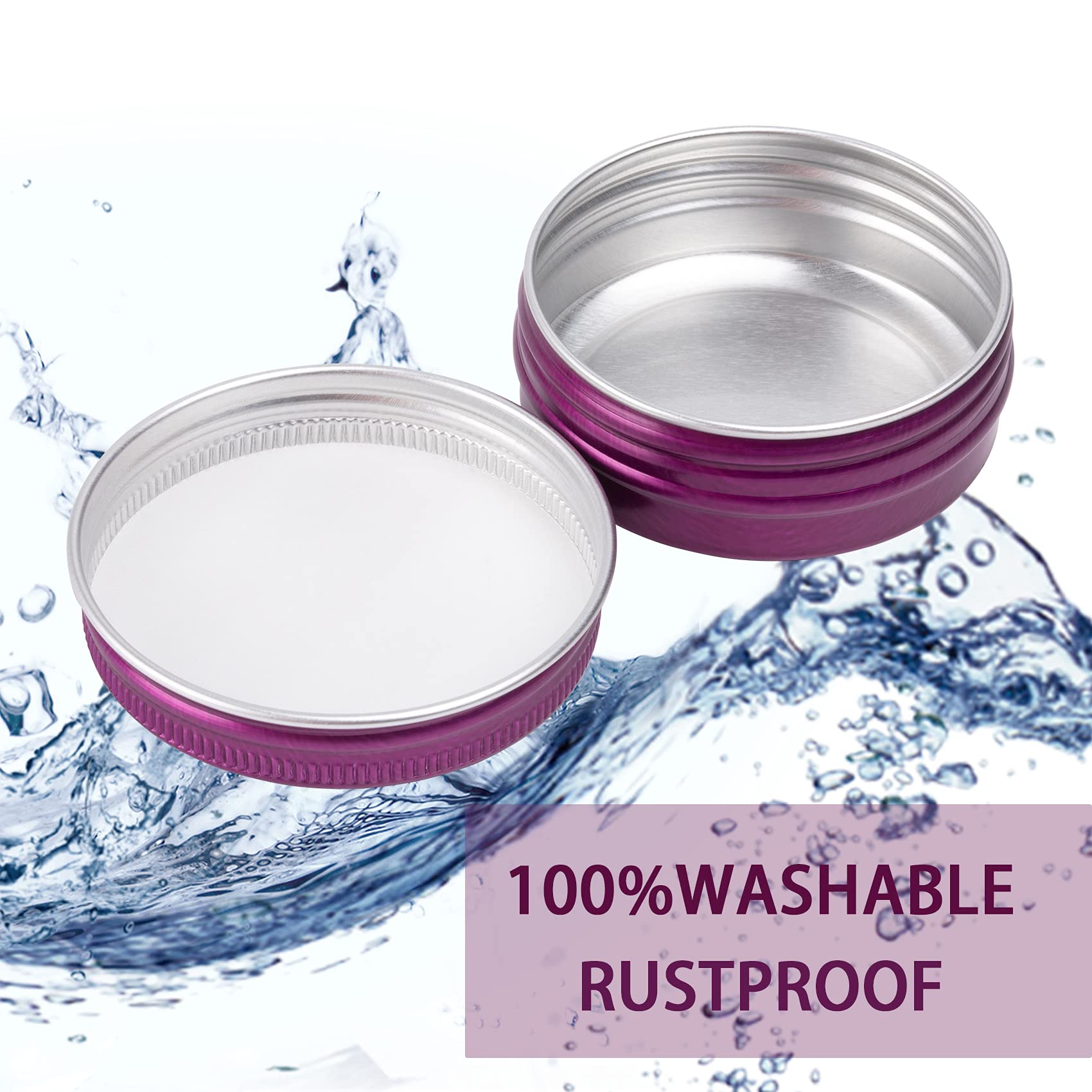 1 Oz / 30Ml Screw Top Aluminum Tin Jar With Screw Lid And Blank Labels (Purple - Pack Of 32)