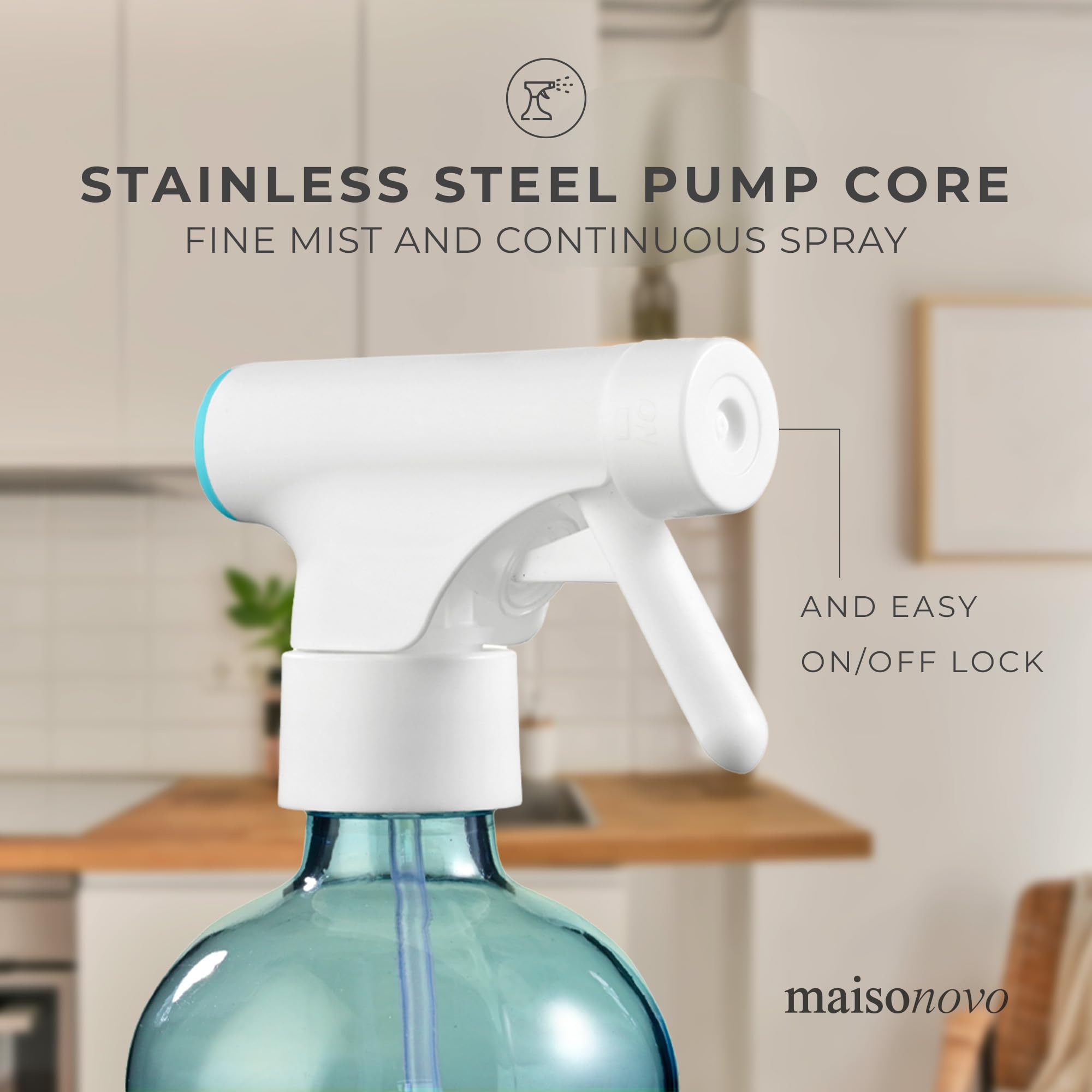 Maisonovo Spray Bottle For Plants | 16.9 Fl Oz Blue X 2 With 16 Labels