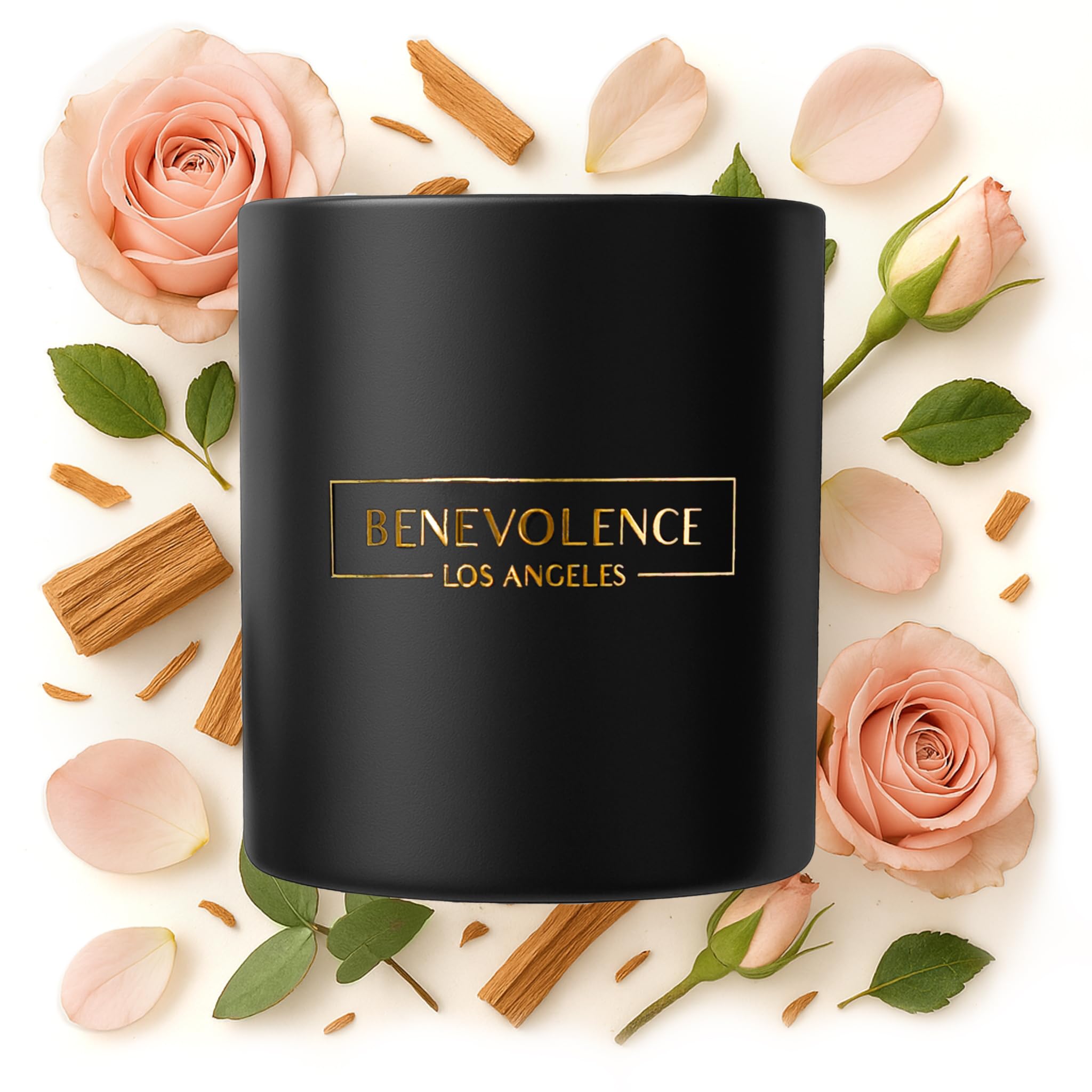 Benevolence Candles Rose & Sandalwood Scented Candle  8 oz Christmas Scented Candles for Home Scented  Natural Soy Candles for M