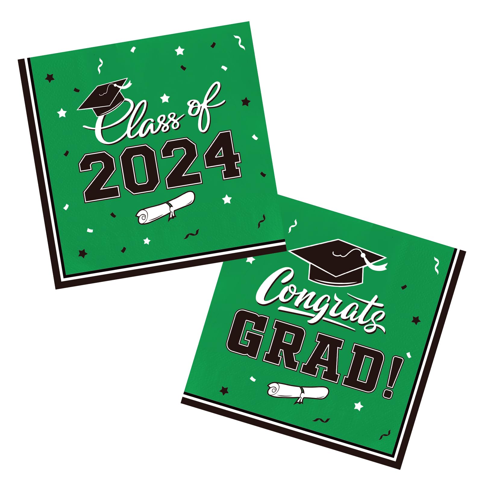 Graduation Party Supplies Gatherfun 2024 Graduation Party Dinnerware Set Green Disposable Paper Plates Napkins Cups Tablecloth B