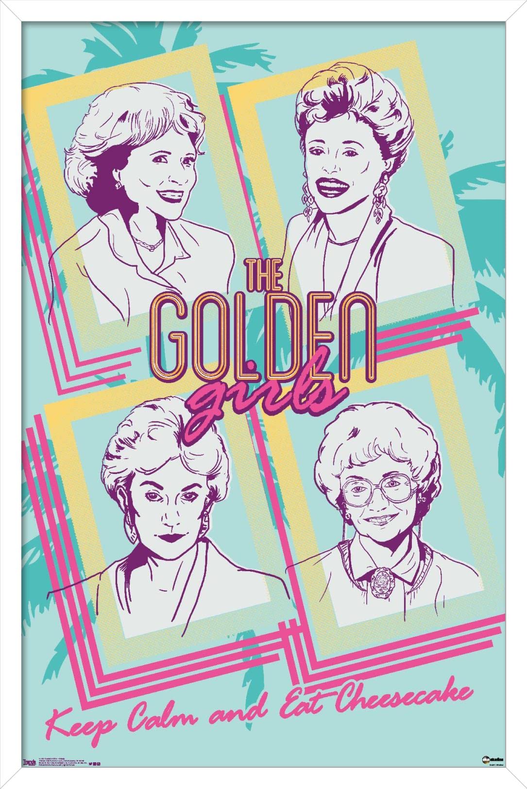 Trends International Golden Girls-Group Wall Poster, 22.375 In X 34 In, White Framed Version