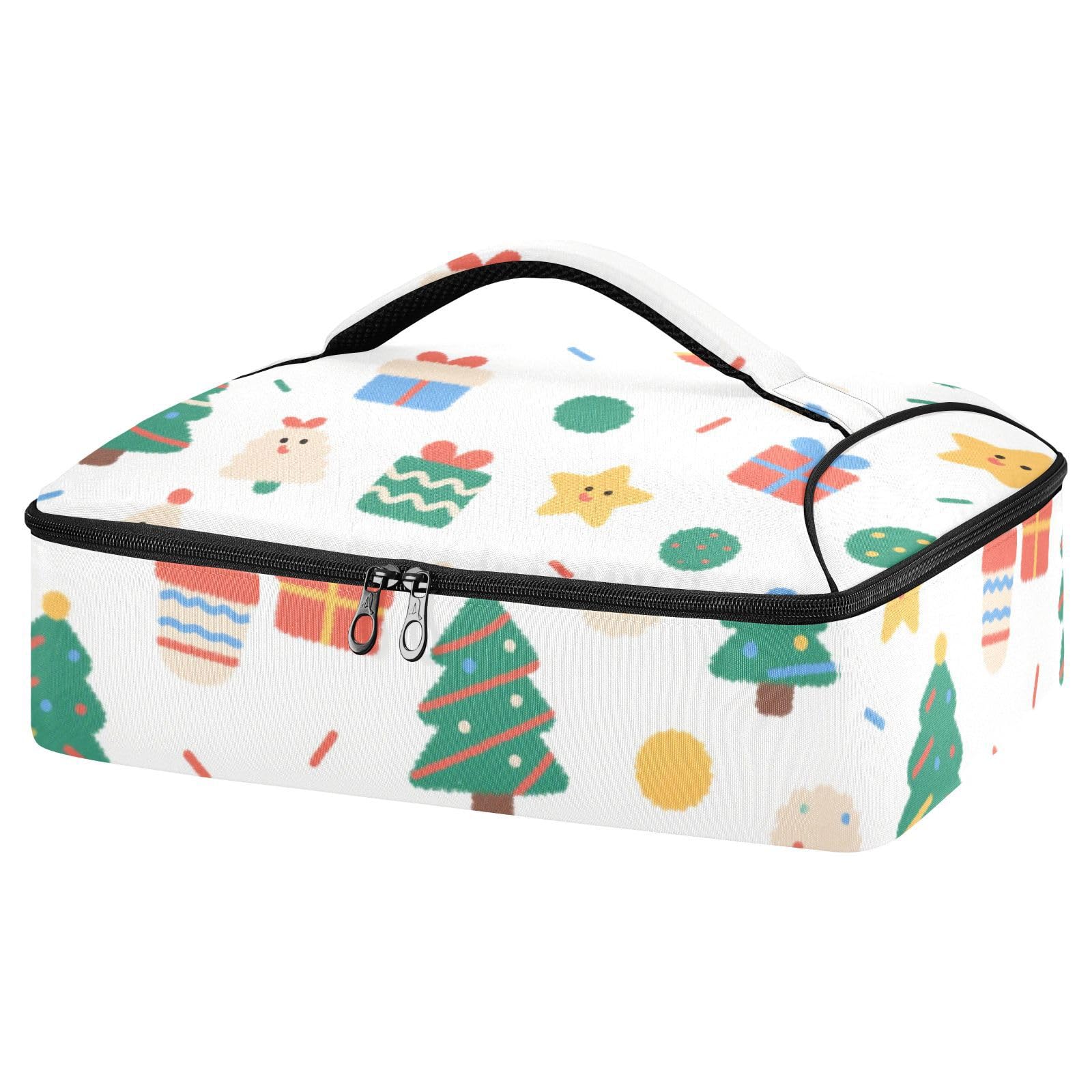 SyXIOP Insulated Casserole Carrier Cute Christmas Elements