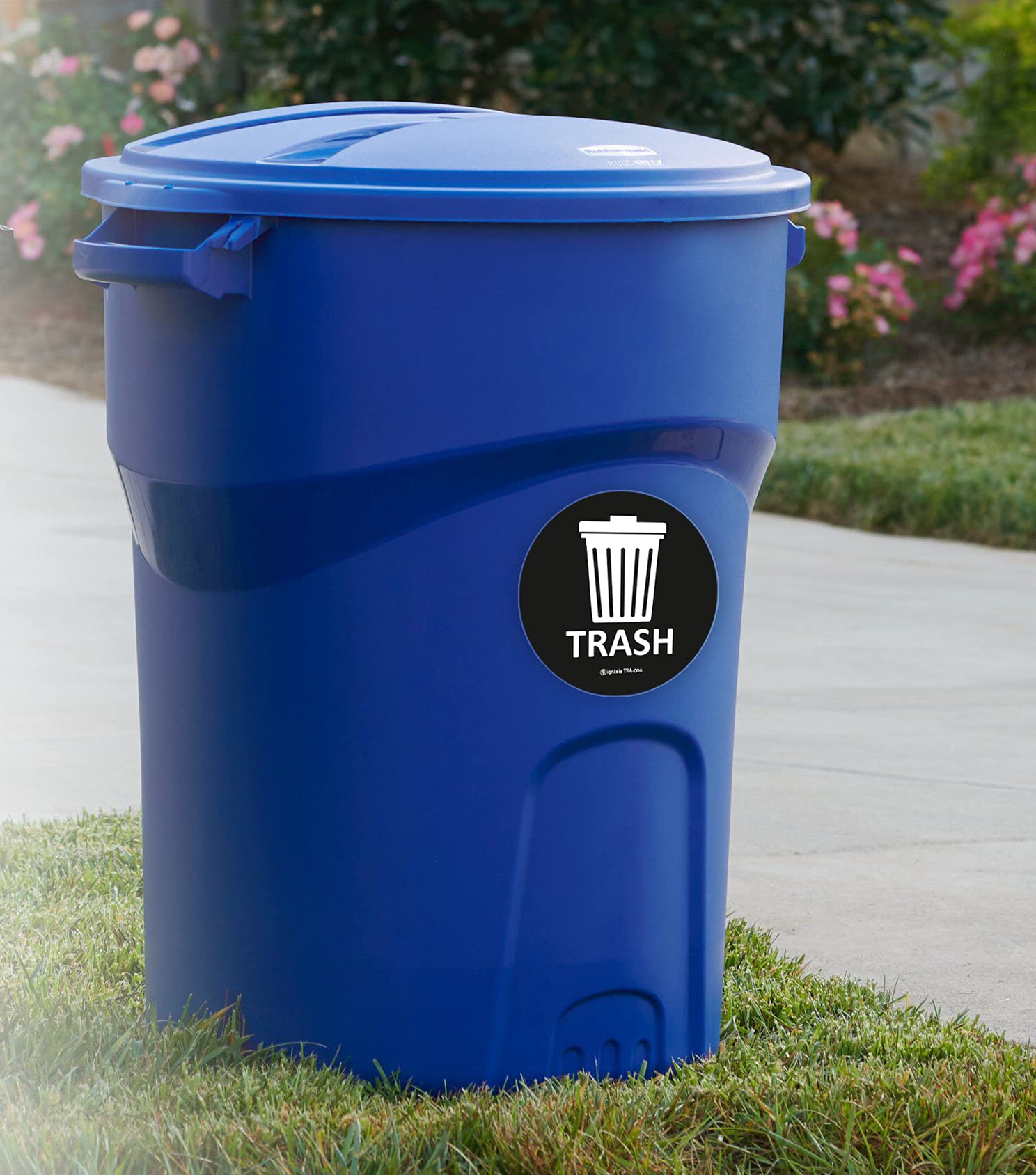 Ignixia Recycle Stickers For Trash Can, (Pack Of 02) 6X6 Inches Large Blue (Green And Black)