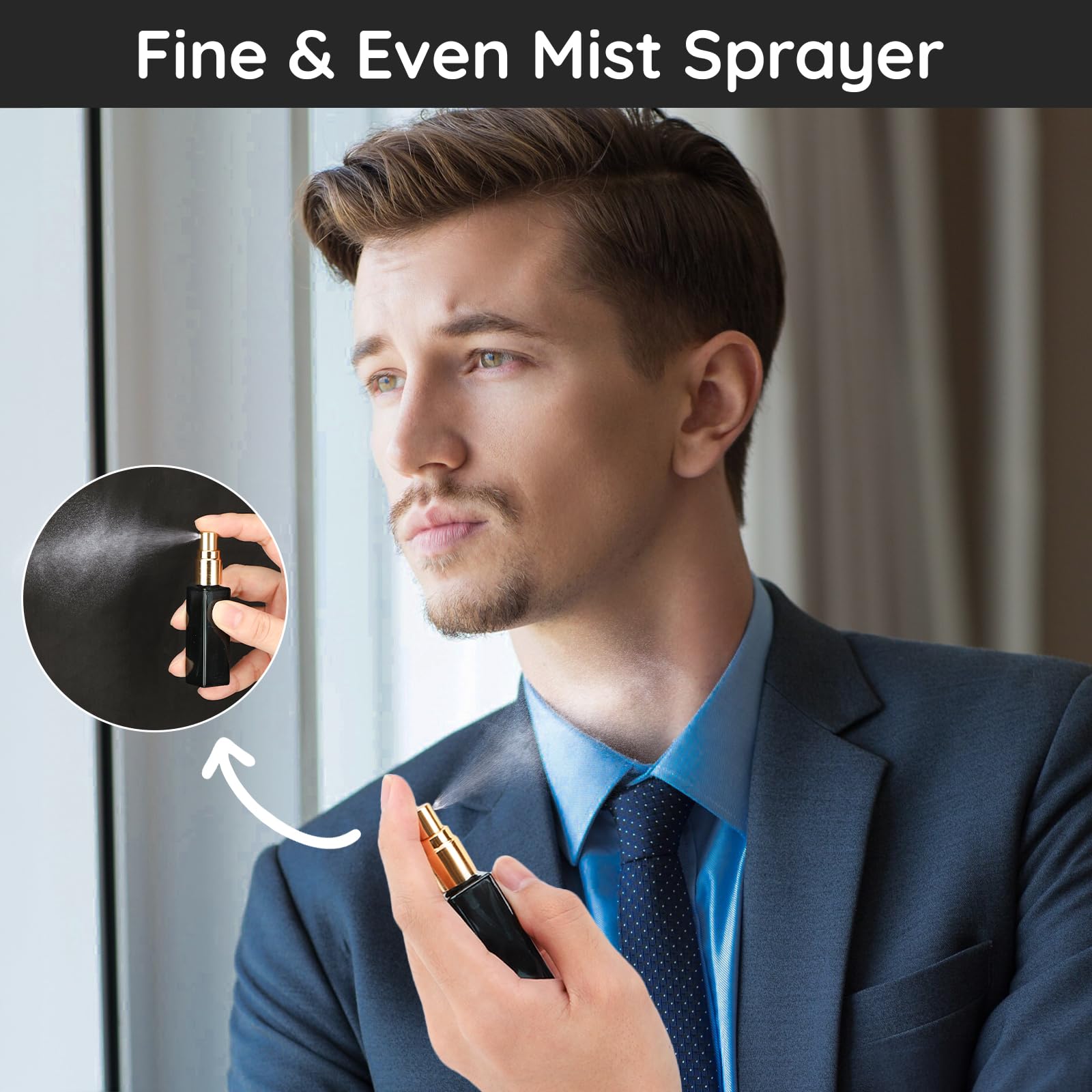 Segbeauty Mini Perfume Atomizer, 5 Set Of 10Ml Perfume Travel Refillable, Glass Perfume Dispenser Empty Pump Bottle Small Portab