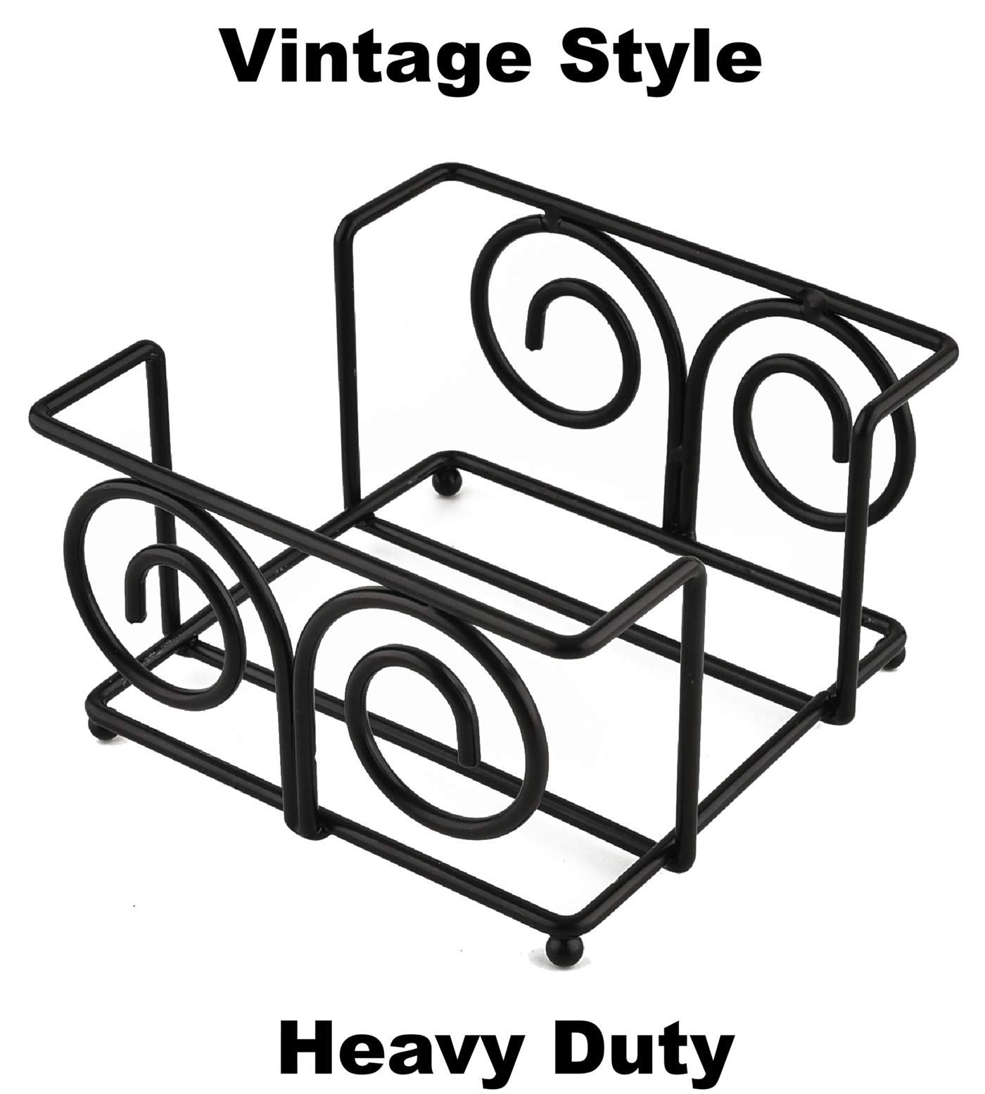 Kocent Vintage Coaster Holder Black Iron Metal Holder Storage Caddy For Both Round And Square Coasters Fit 4 To 9 Pieces Coaster